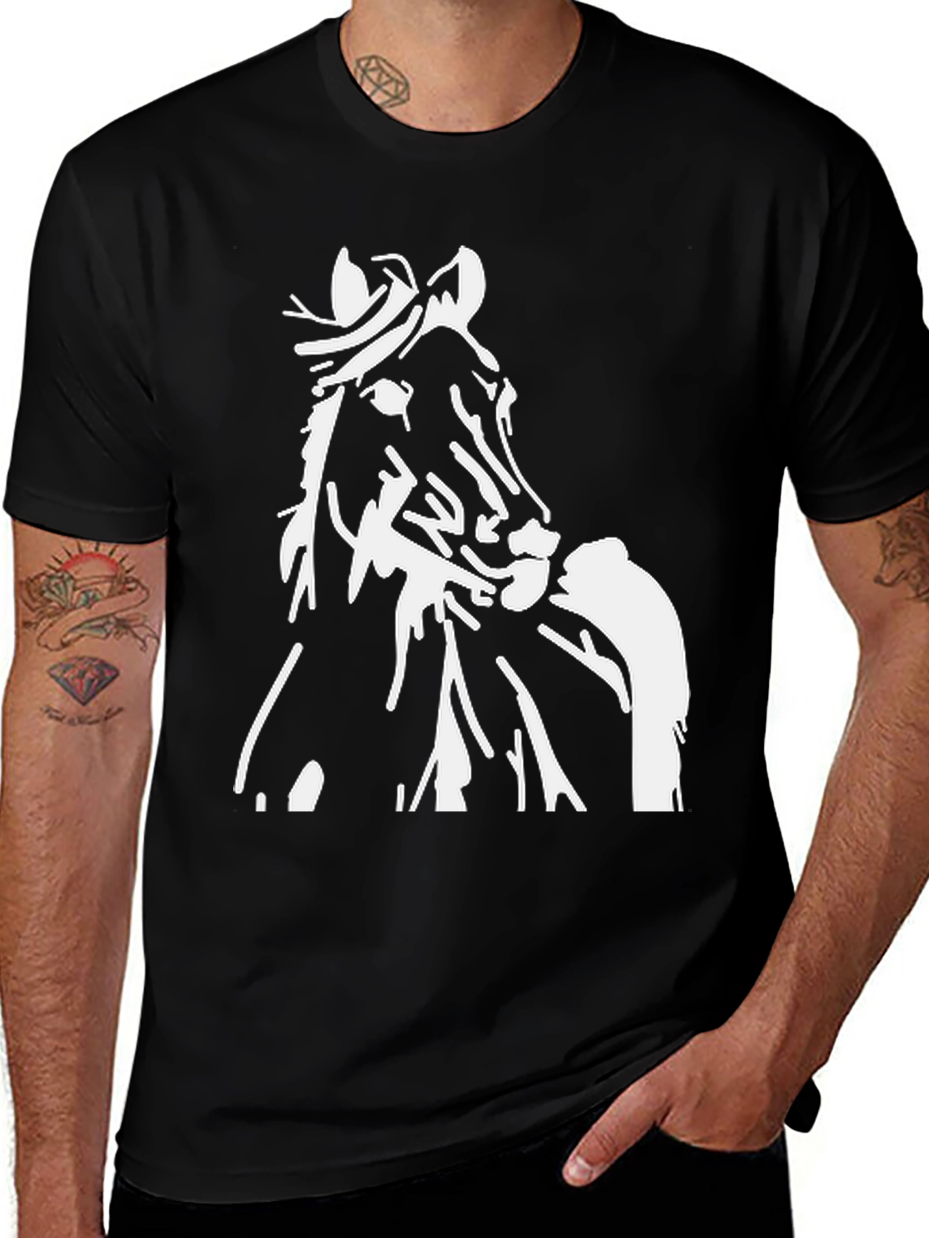 Variant 22 of Horse Graphic Tee - Stylish Black Cotton T-Shirt