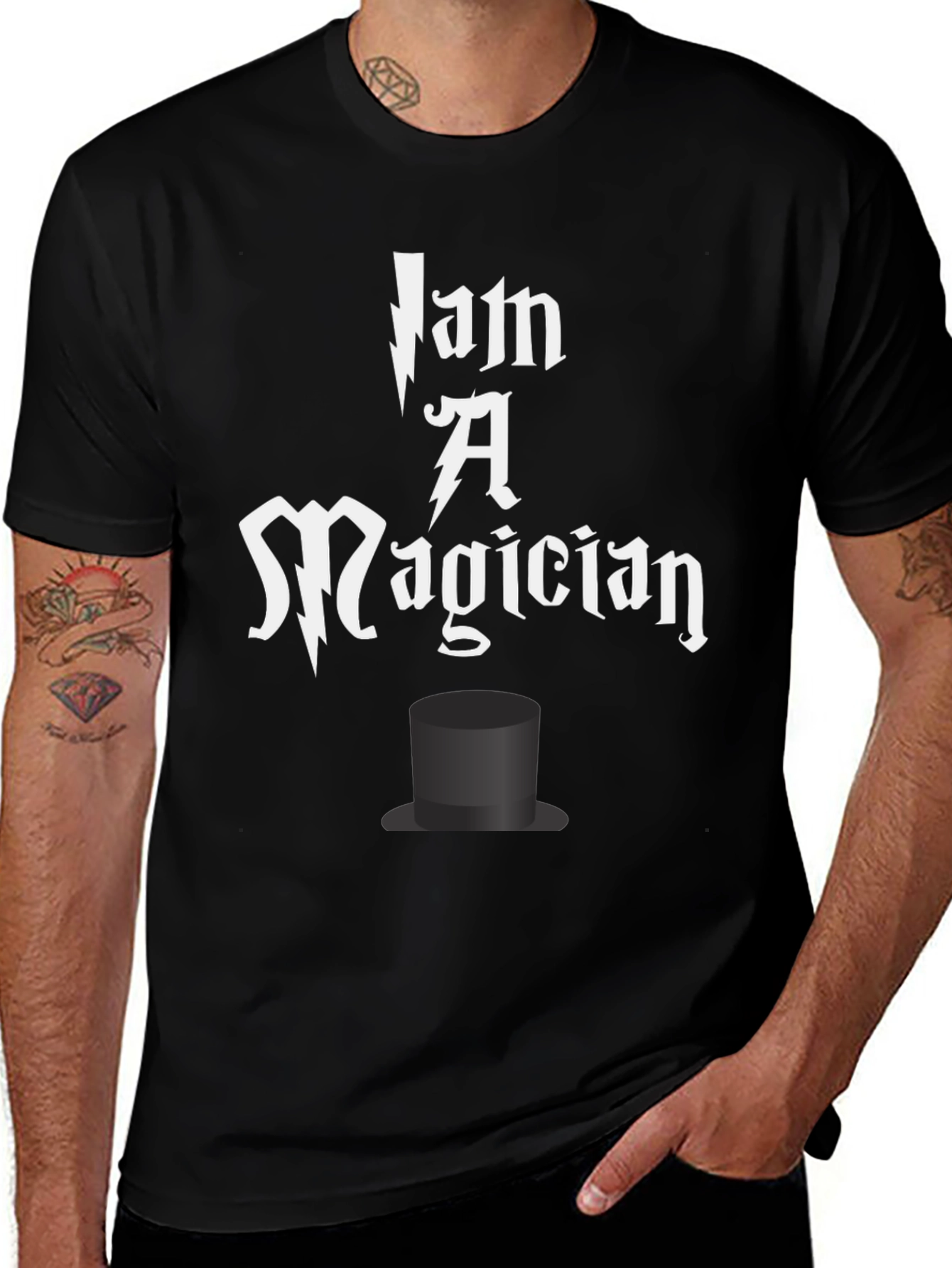 Variant 29 of I am a Magician T-Shirt - Classic Top Hat Design