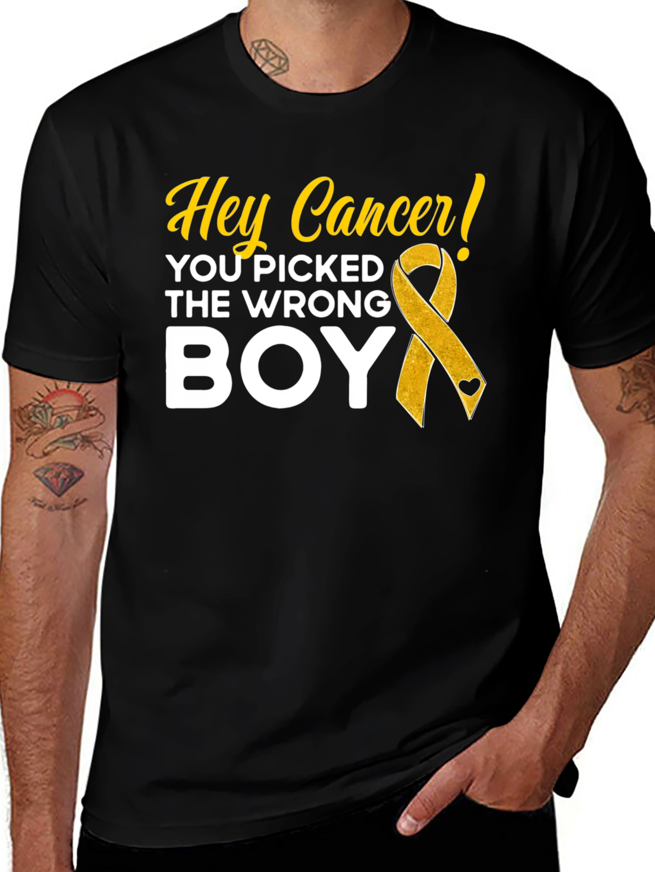 Variant 19 of Hey Cancer! You Picked The Wrong Boy T-Shirt