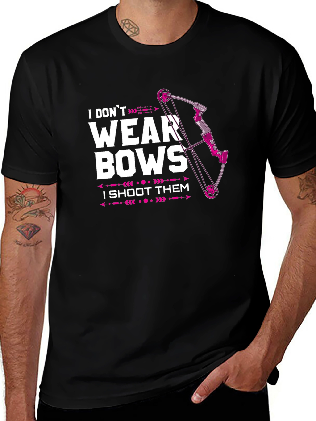 Variant 28 of I Don't Wear Bows T-Shirt - Archery Tee