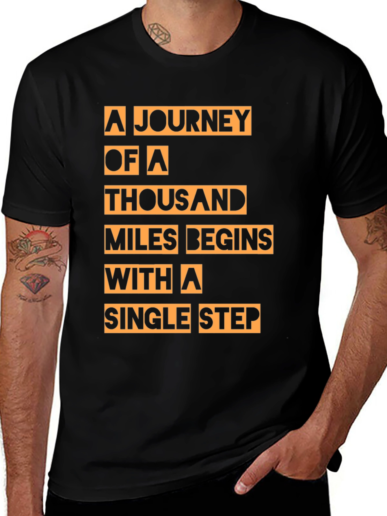 Variant 20 of Motivational T-Shirt: A Journey of a Thousand Miles