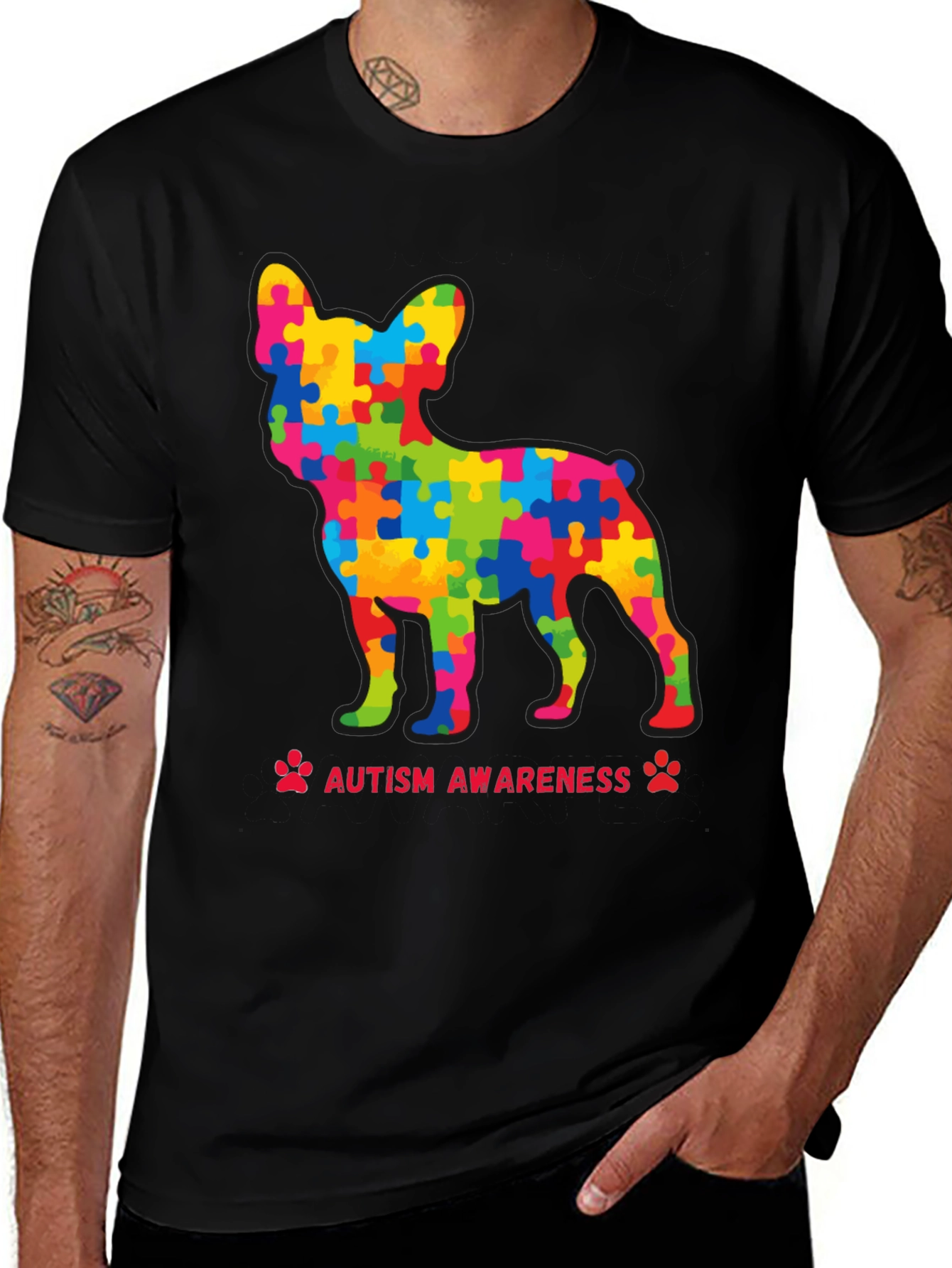 Autism Awareness French Bulldog Puzzle Piece T-Shirt