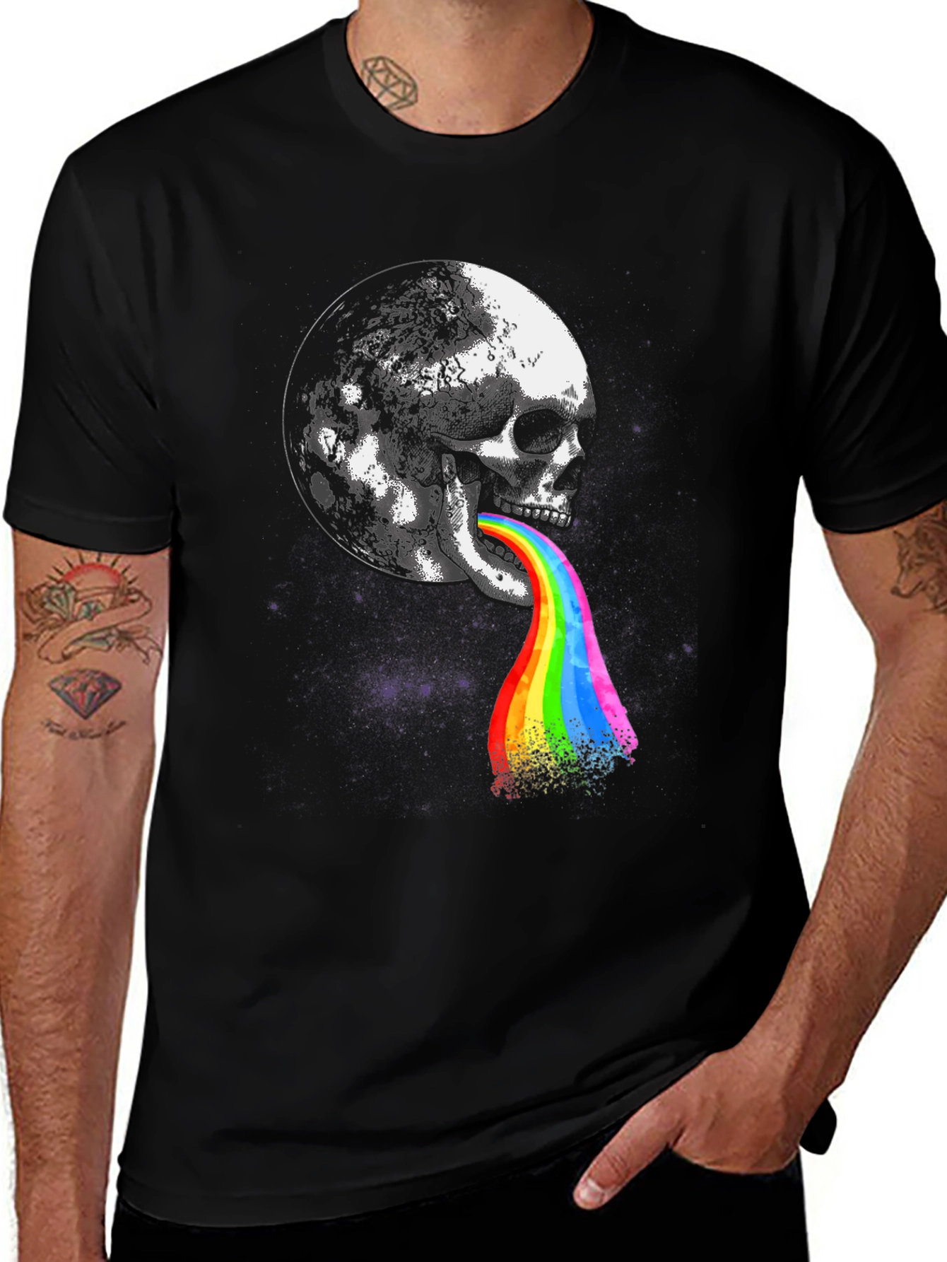 Variant 5 of Skull Moon Rainbow T-Shirt