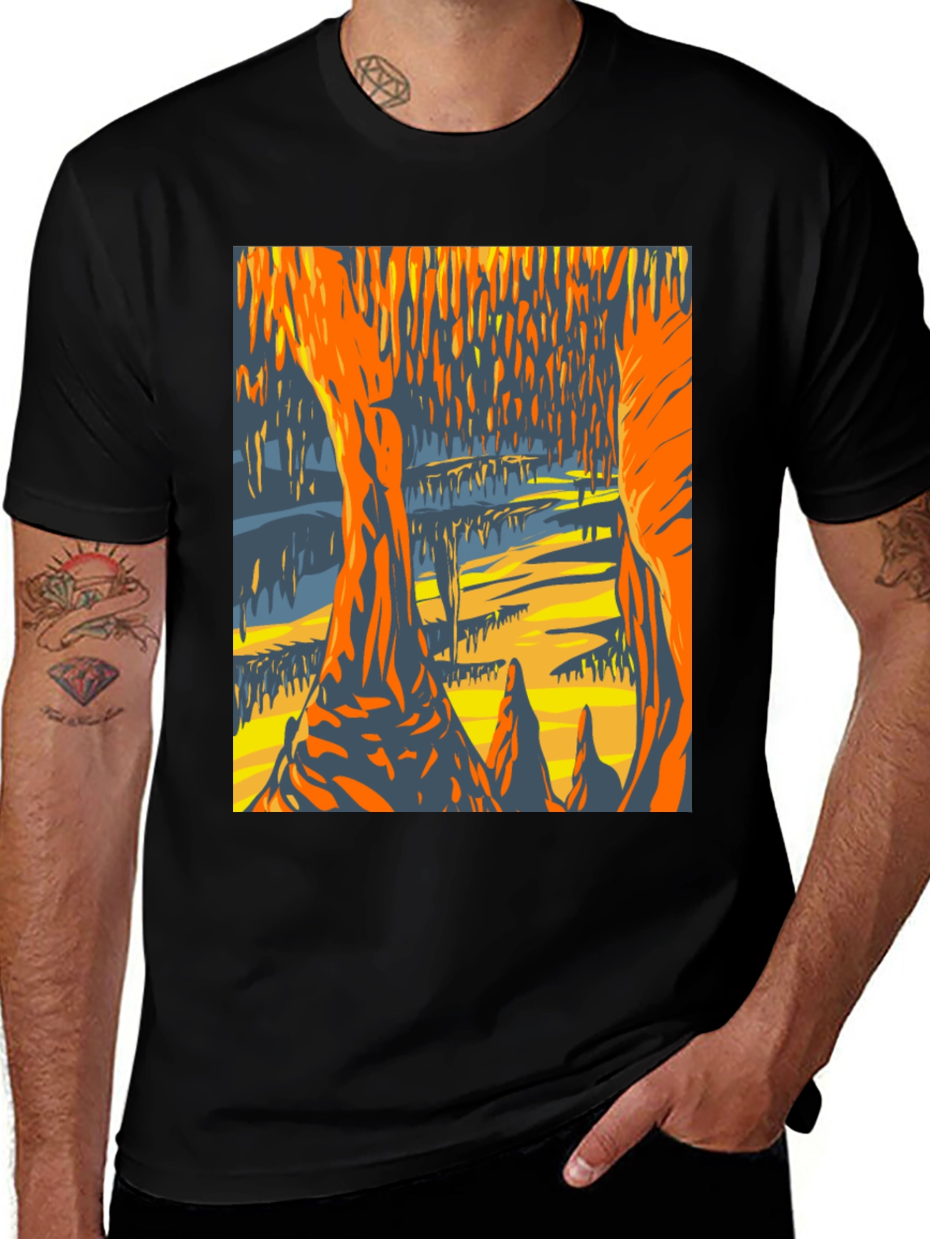 Variant 30 of Cave Painting Graphic Tee - Unique Design