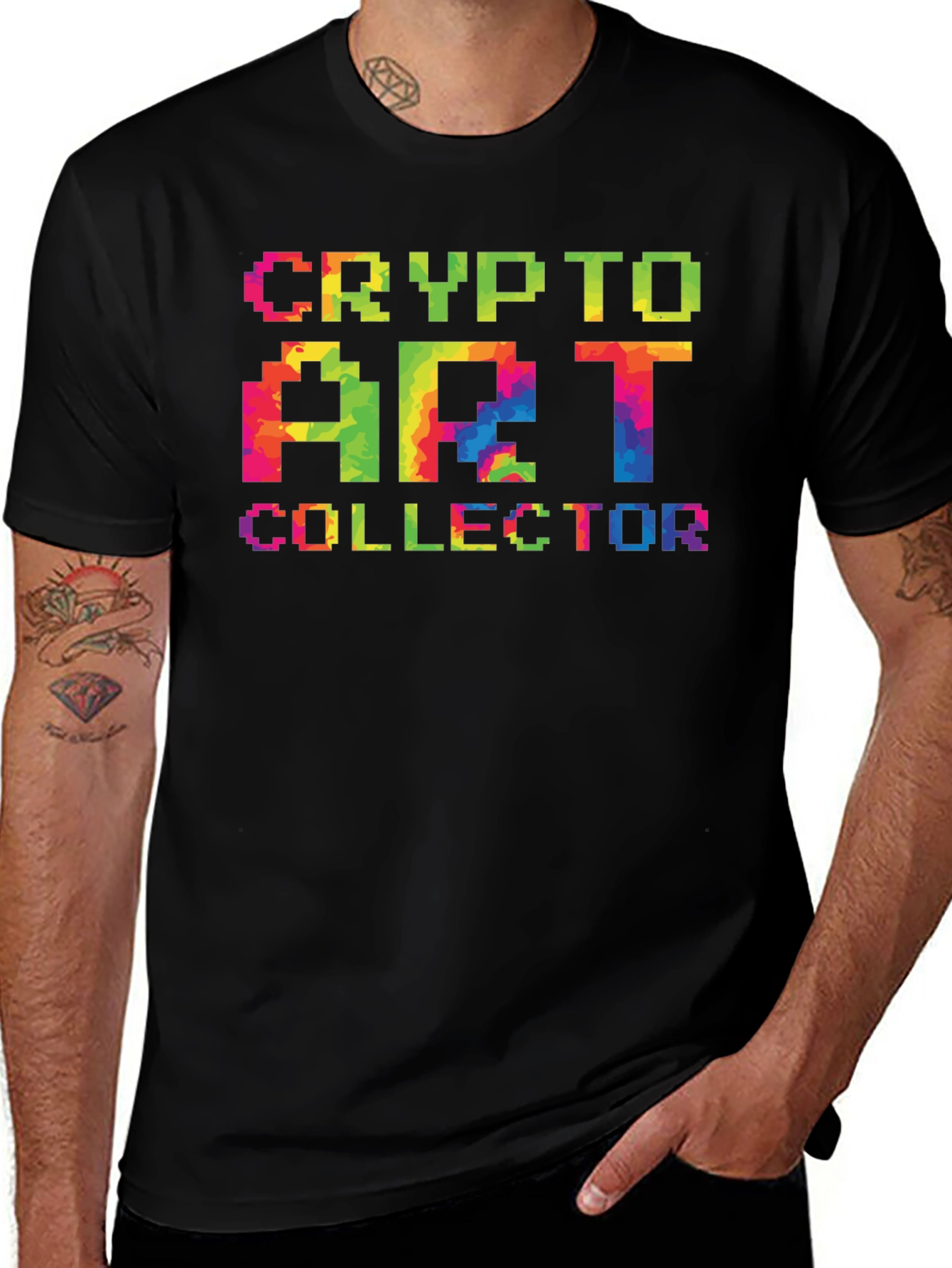 Crypto Art Collector T-Shirt Pixel Style Design