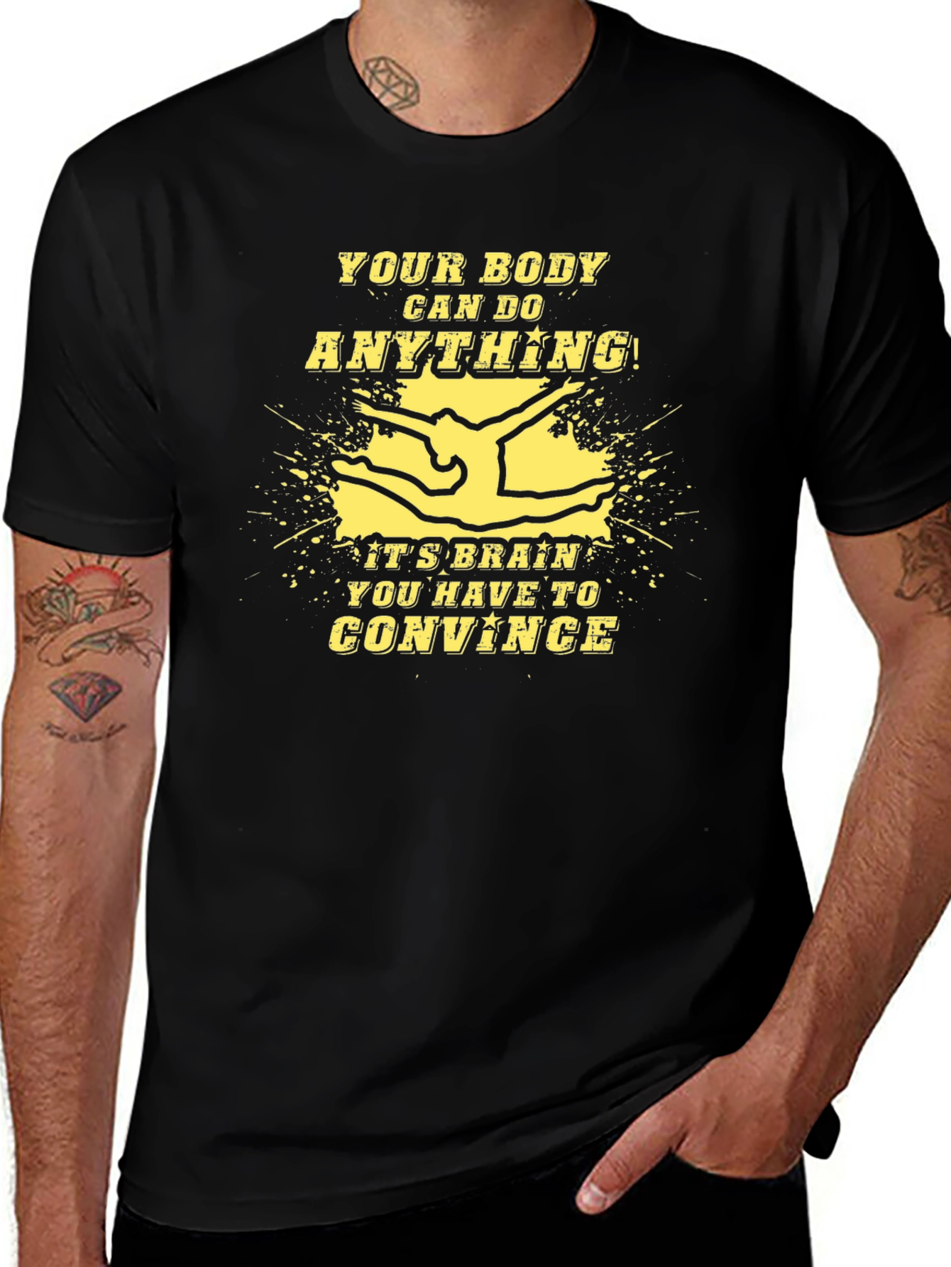 Variant 7 of Motivational Gymnastics T-Shirt - Your Body Can Do Anything!