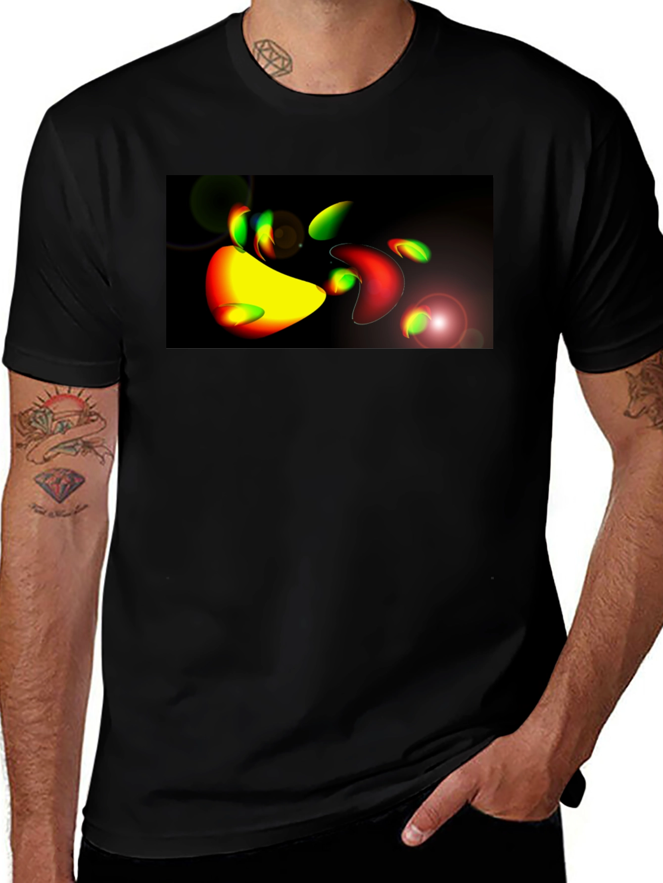 Variant 29 of Abstract Art Print Black T-Shirt