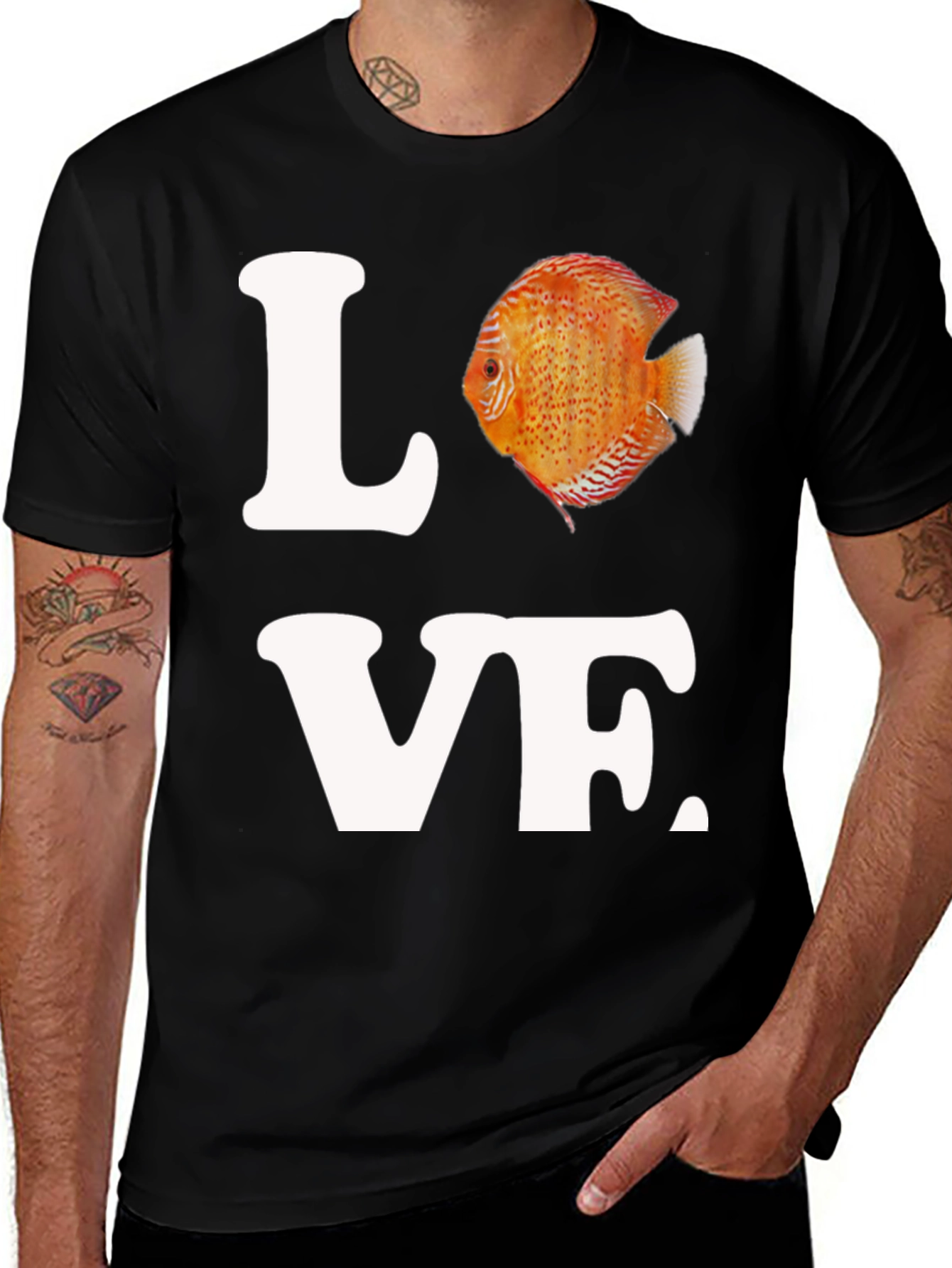 Variant 20 of Love Discus Fish Graphic T-Shirt