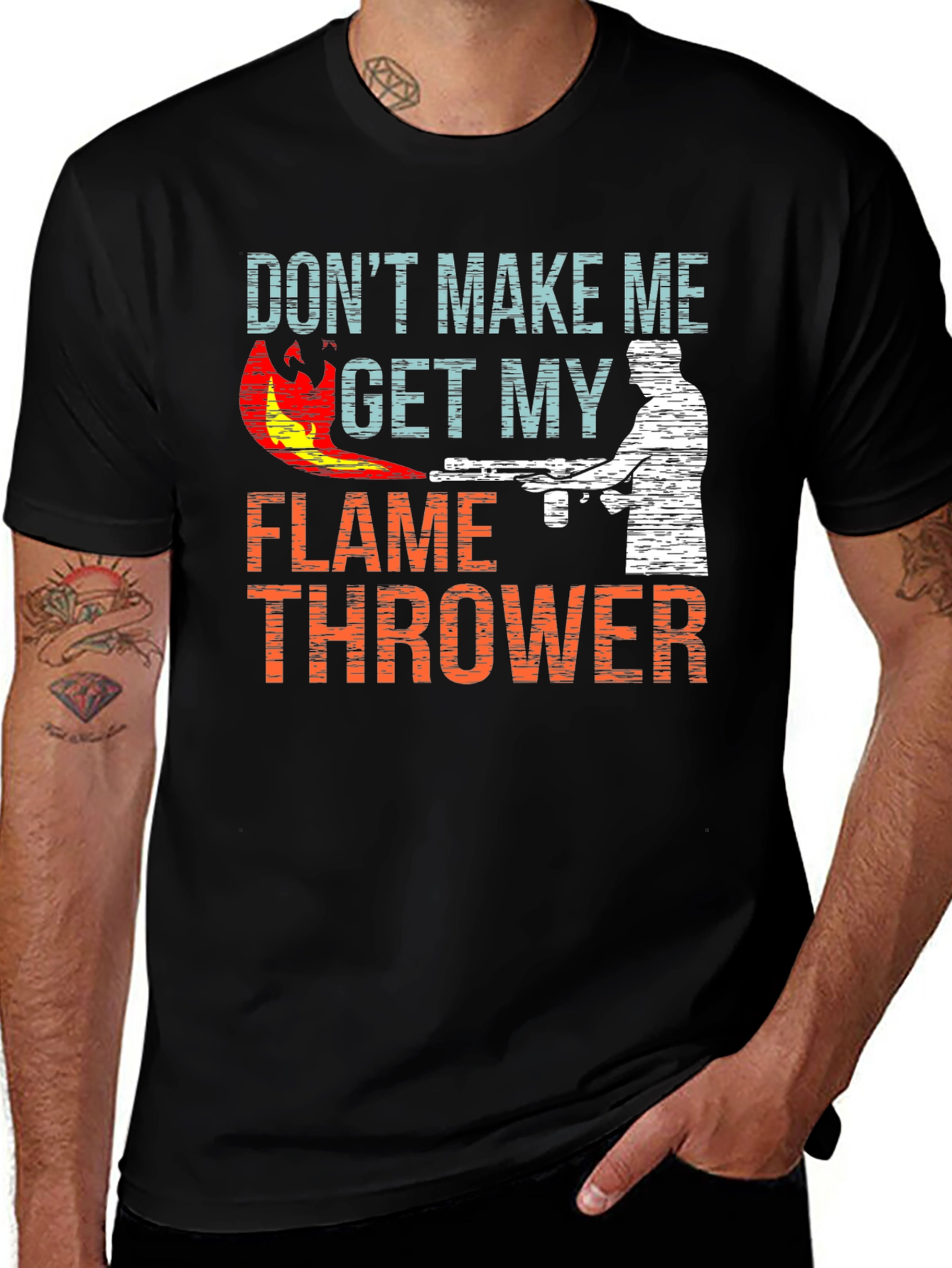 Variant 20 of Flame Thrower Graphic T-Shirt - Funny Novelty Tee