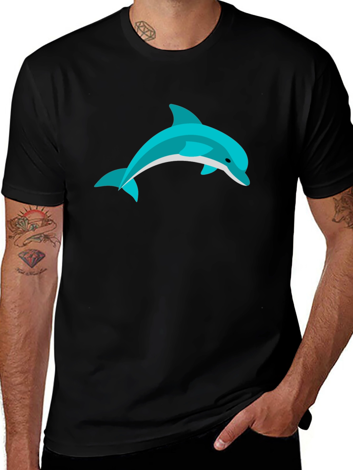 Dolphin Graphic Black T-Shirt