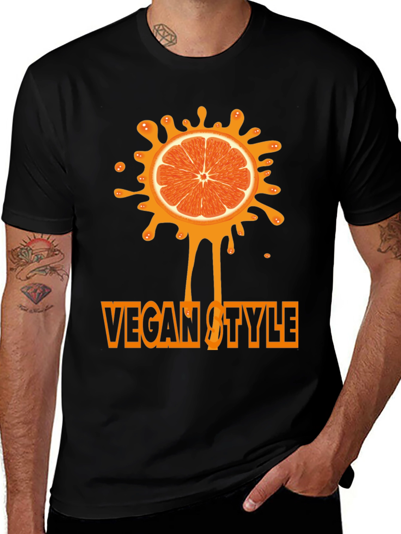 Variant 22 of Vegan Style Orange Graphic Tee