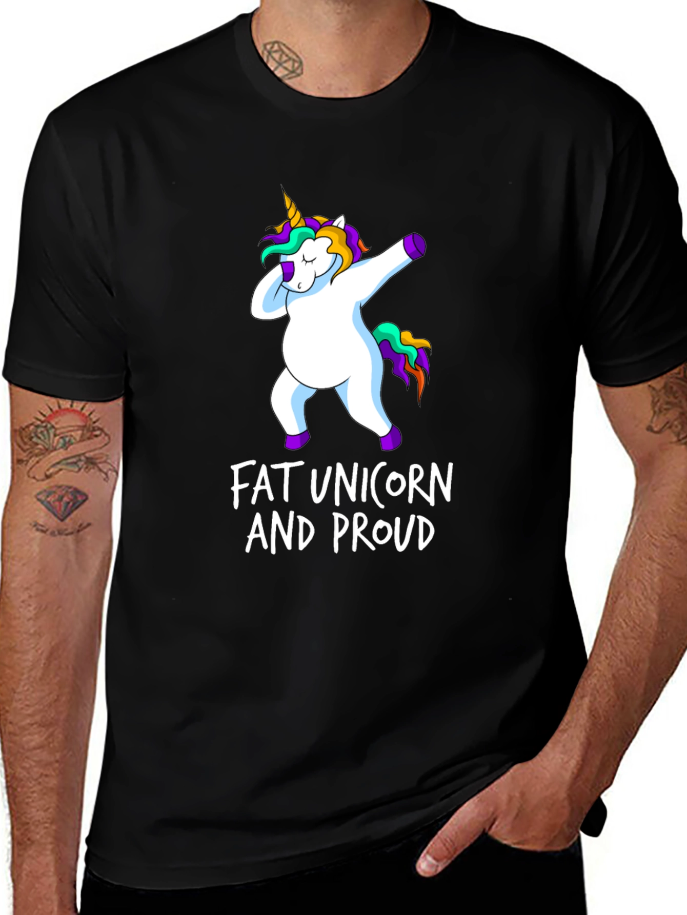 Variant 14 of Fat Unicorn and Proud T-Shirt - Dabbing Unicorn Tee
