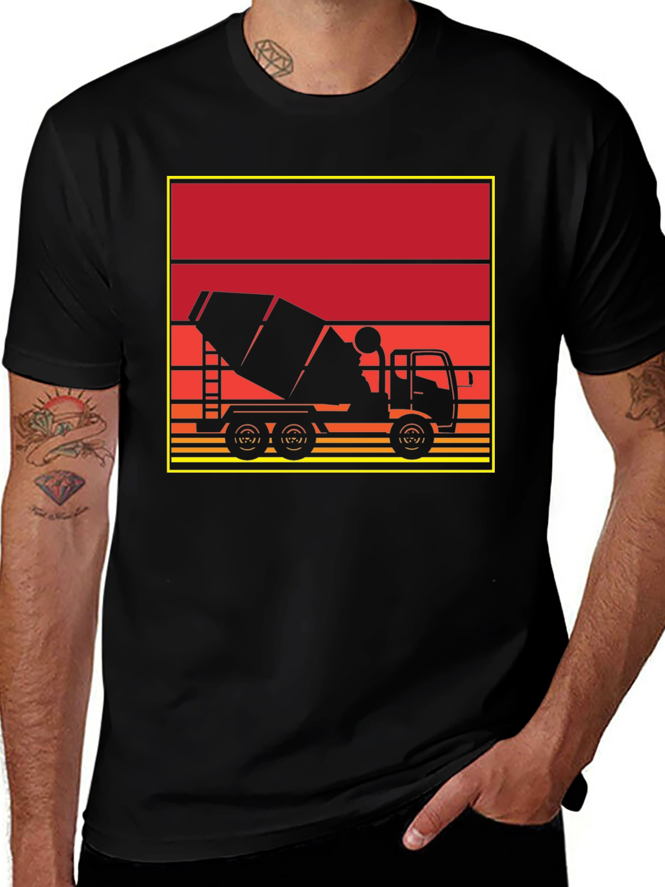 Variant 24 of Retro Concrete Mixer Truck Graphic Tee