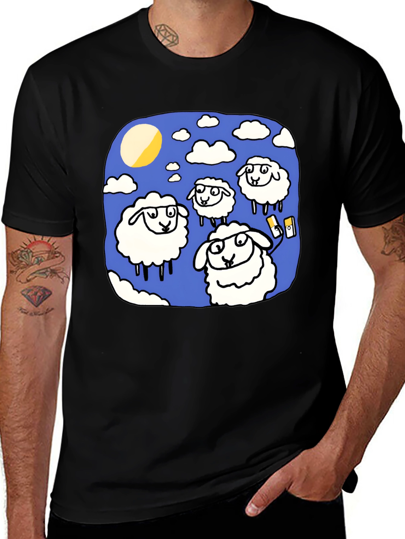 Variant 21 of Sheep Selfie T-Shirt - Quirky Graphic Tee