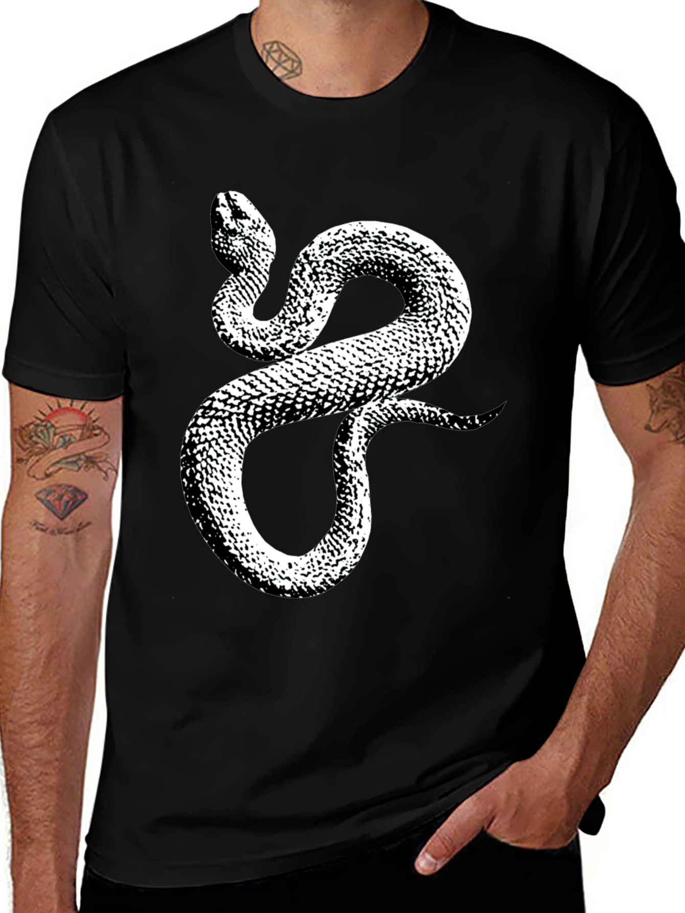 Black Snake Graphic Tee - Men's Black T-Shirt main image