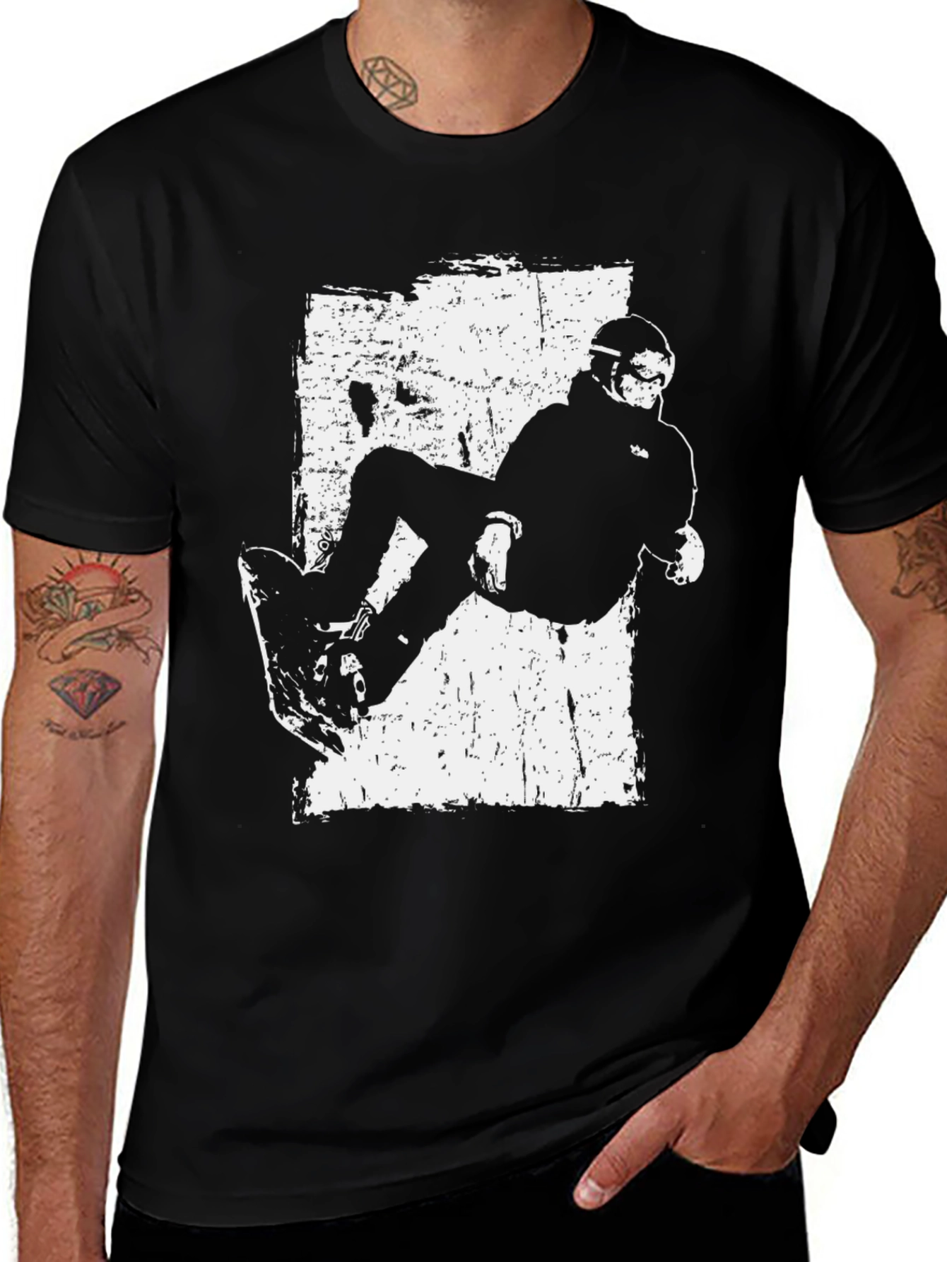 Black Skateboarder Graphic T-Shirt main image