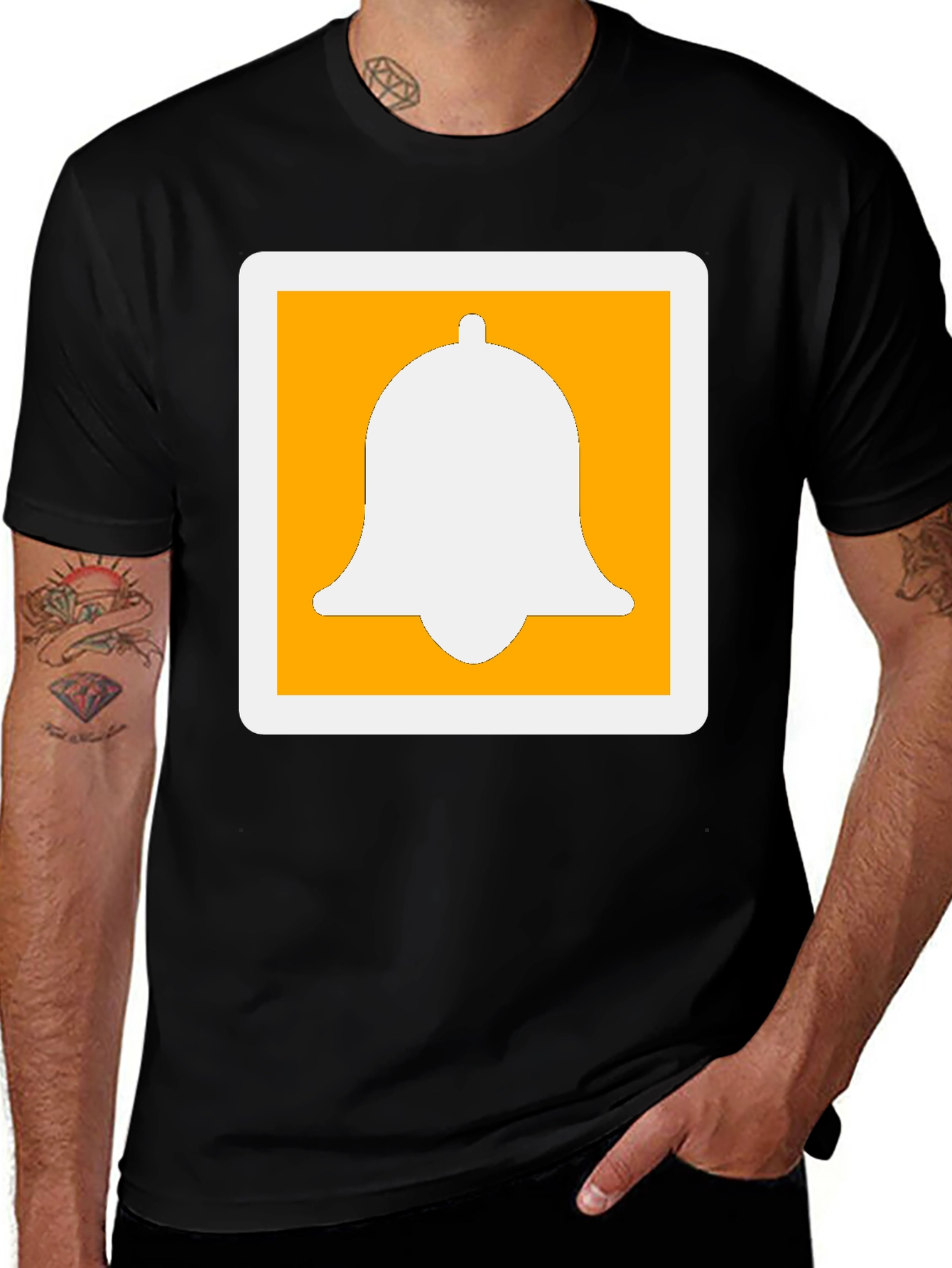 Variant 10 of Men's Black Graphic Tee - Notification Icon