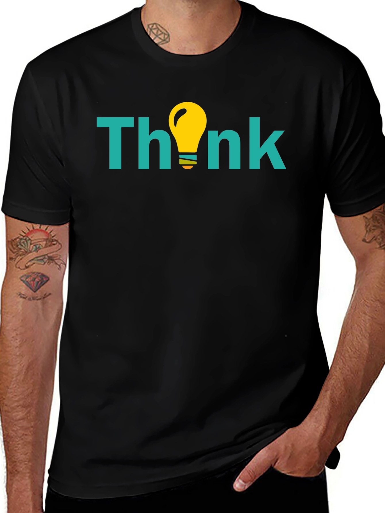 Variant 18 of Think Idea Lightbulb Graphic T-Shirt