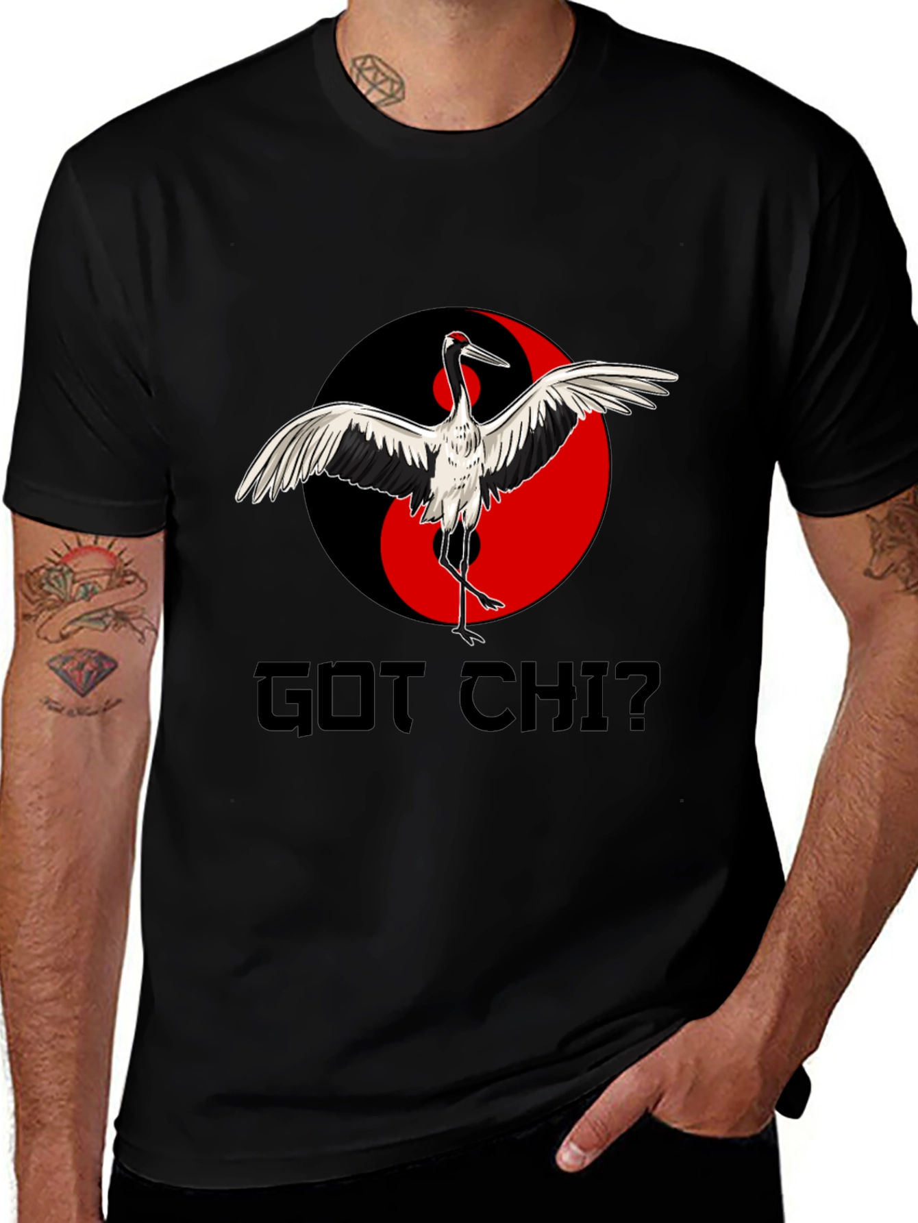 Variant 14 of Got Chi? Crane Yin Yang T-Shirt - Martial Arts Tee