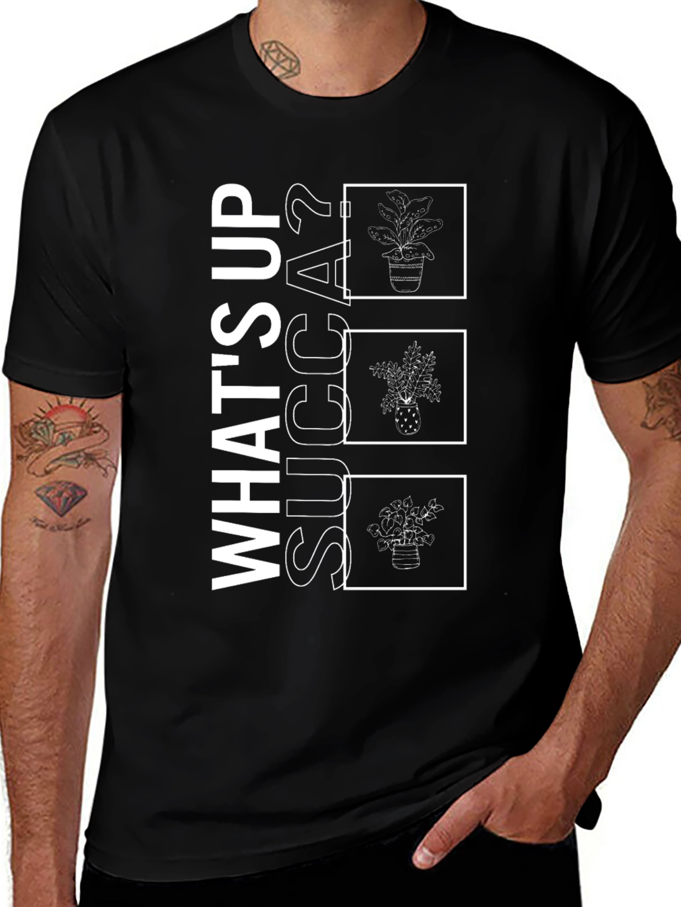 Variant 22 of What's Up Succa? Black Graphic Tee