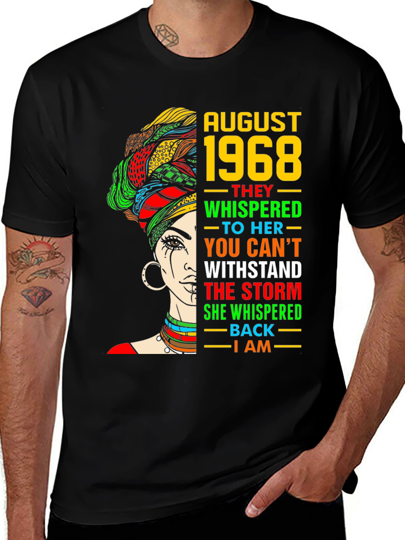 August 1968 Queen T-Shirt - Black Pride