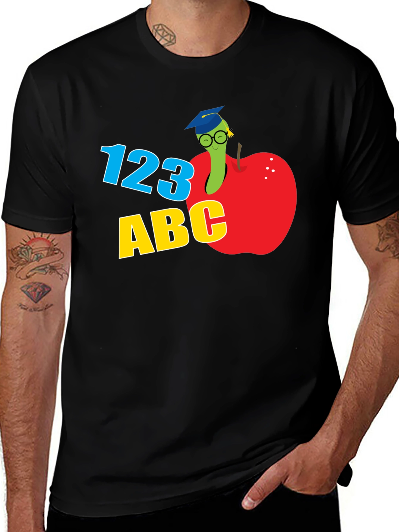Teacher's Worm Apple ABC 123 T-Shirt