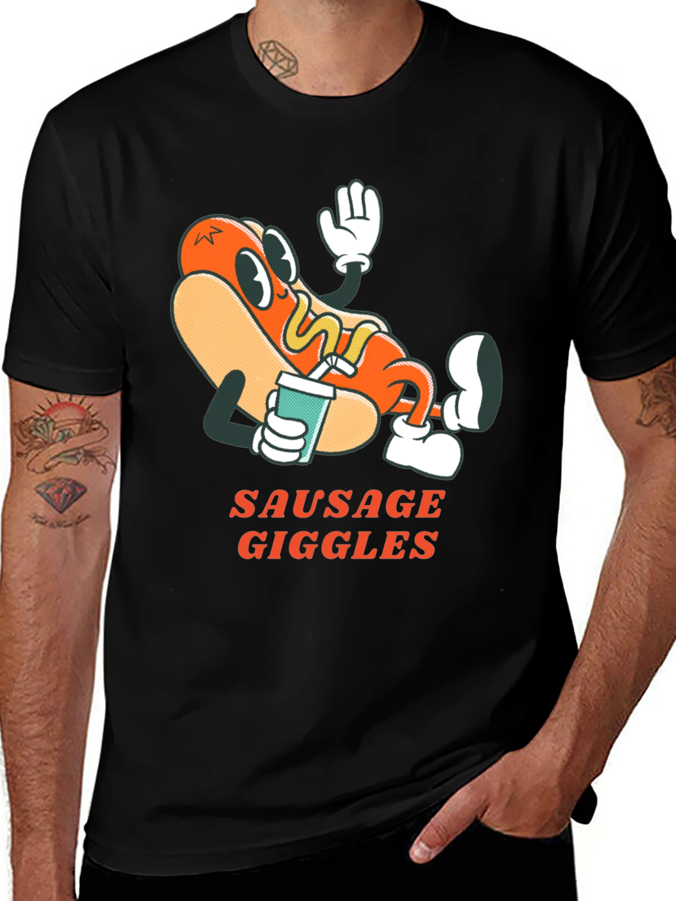 Variant 25 of Retro Sausage Giggles Graphic T-Shirt