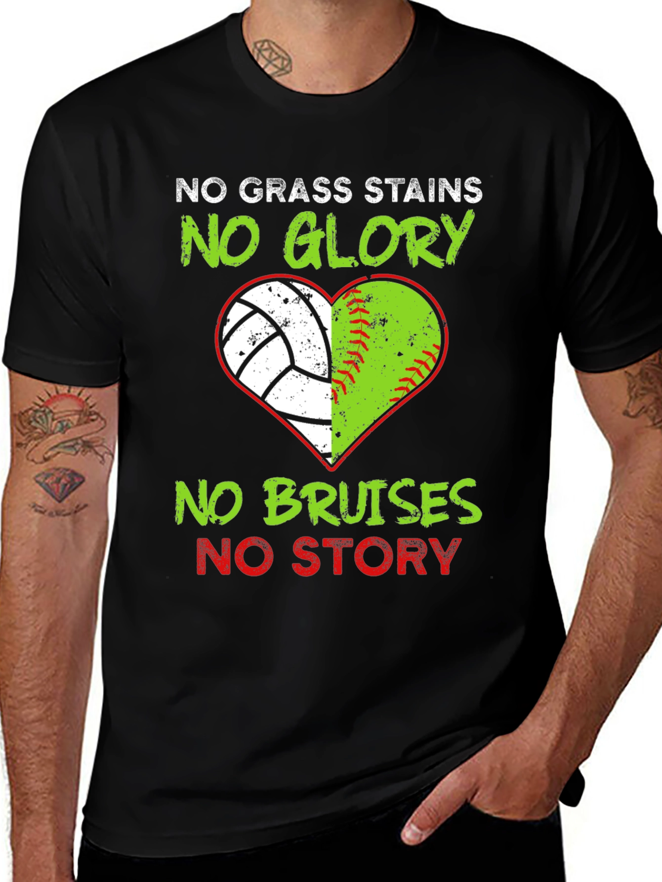 Variant 11 of No Grass Stains No Glory Heart T-Shirt