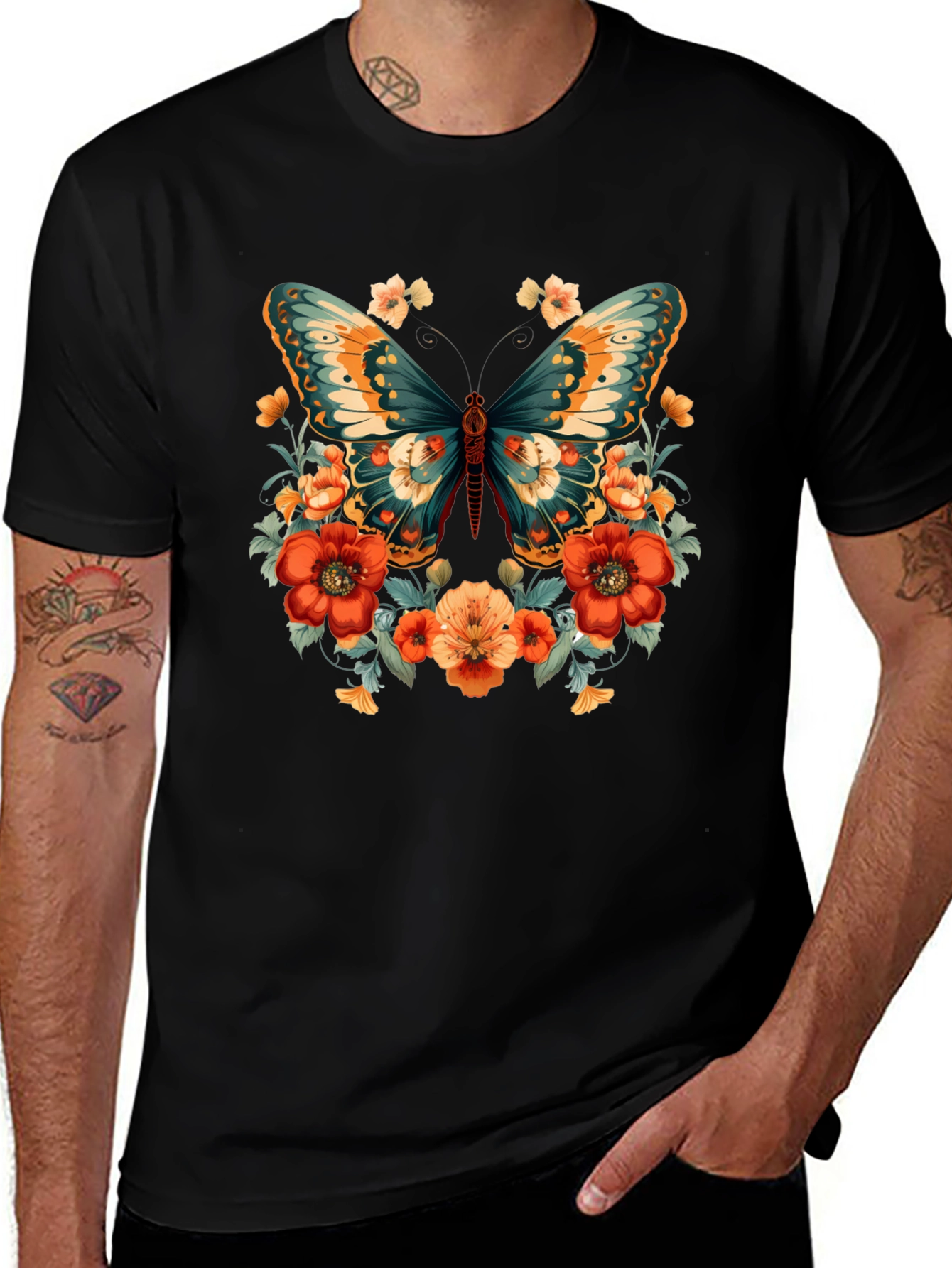 Variant 18 of Floral Butterfly Graphic Tee