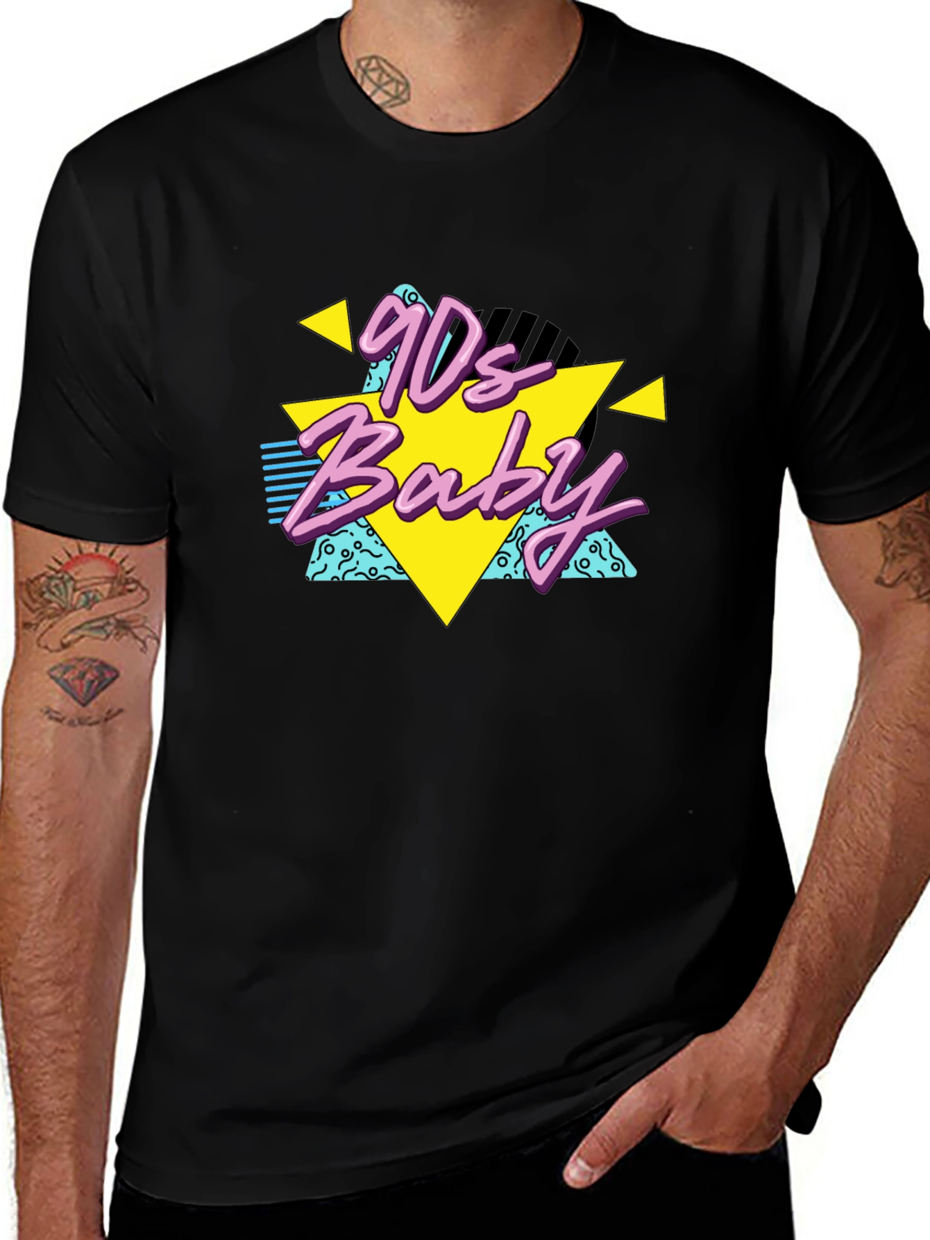 Variant 5 of 90s Baby Black T-Shirt Retro Style