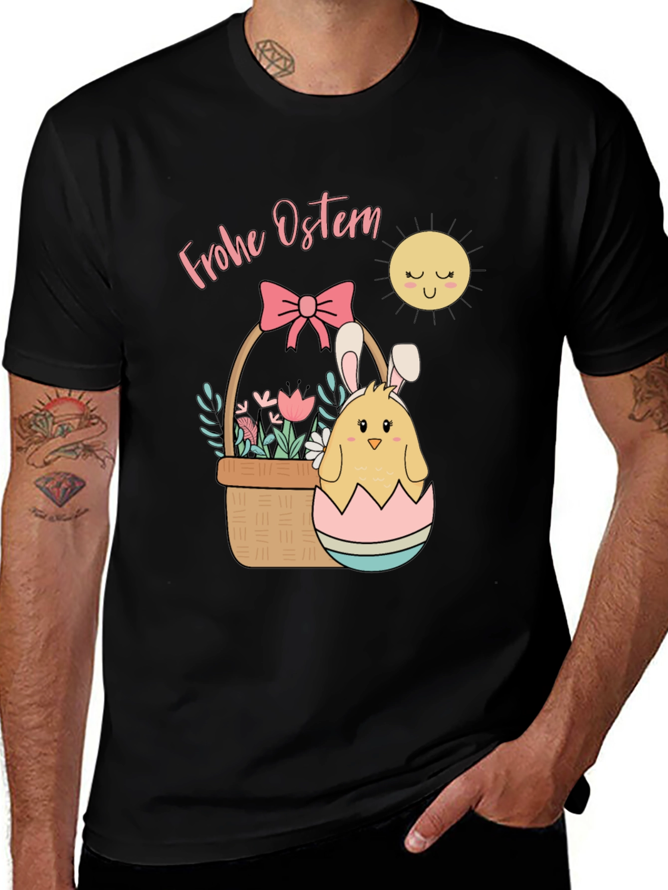 Frohe Ostern Easter Chick Tee