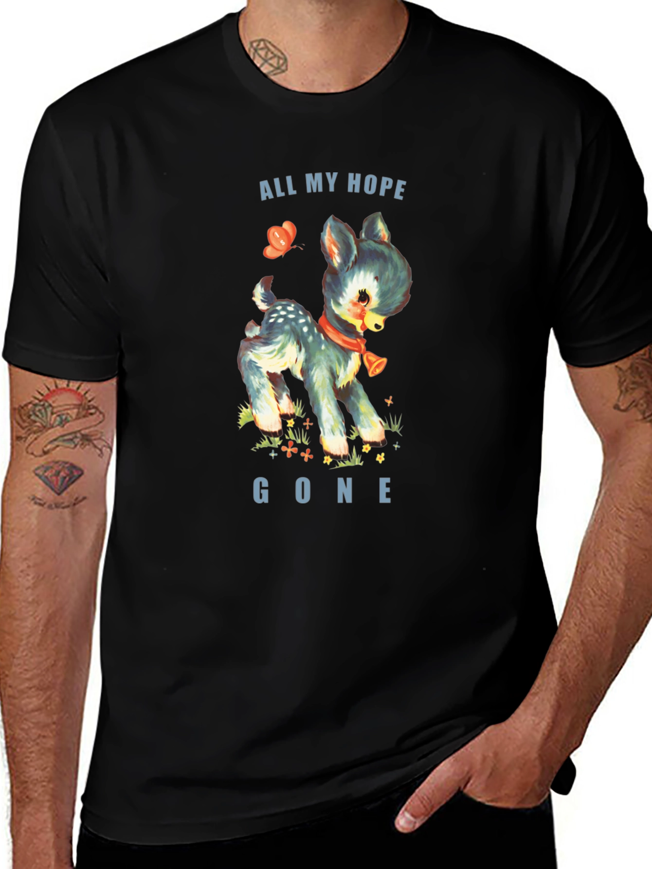 Variant 18 of All My Hope Gone Deer Graphic Tee - Black