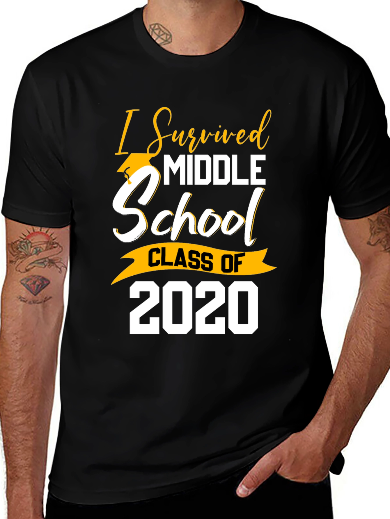 Variant 9 of I Survived Middle School Class of 2020 T-Shirt