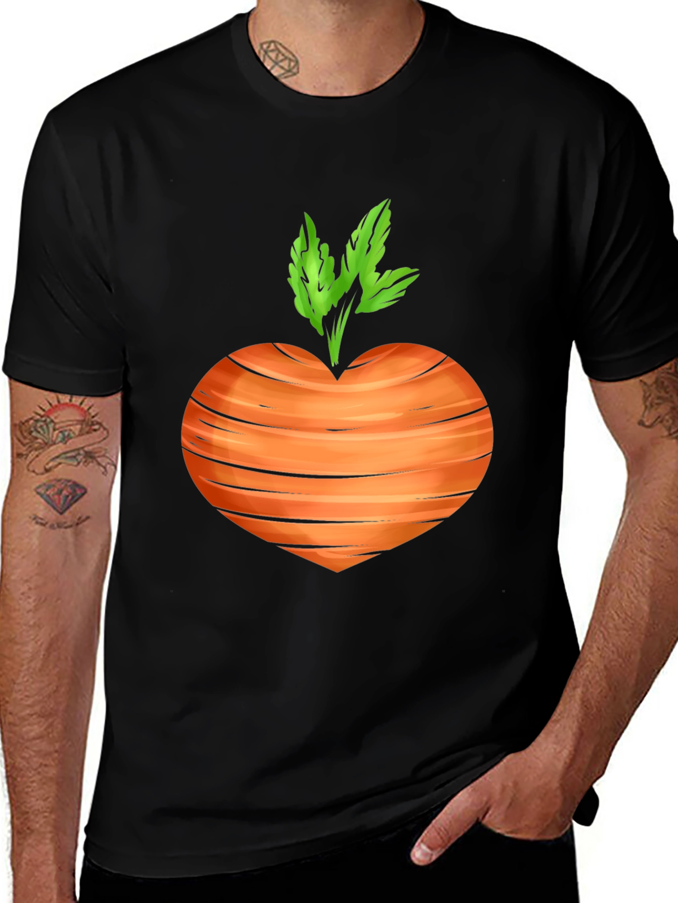 Variant 8 of Carrot Heart T-Shirt - Veggie Love Tee