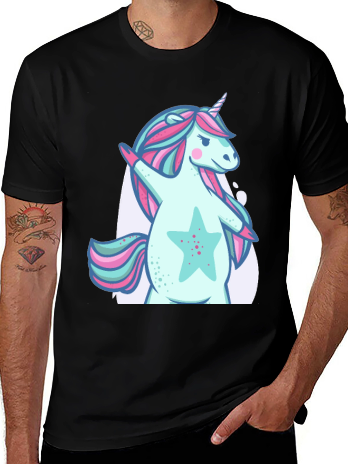 Variant 15 of Unicorn Dab Black T-Shirt