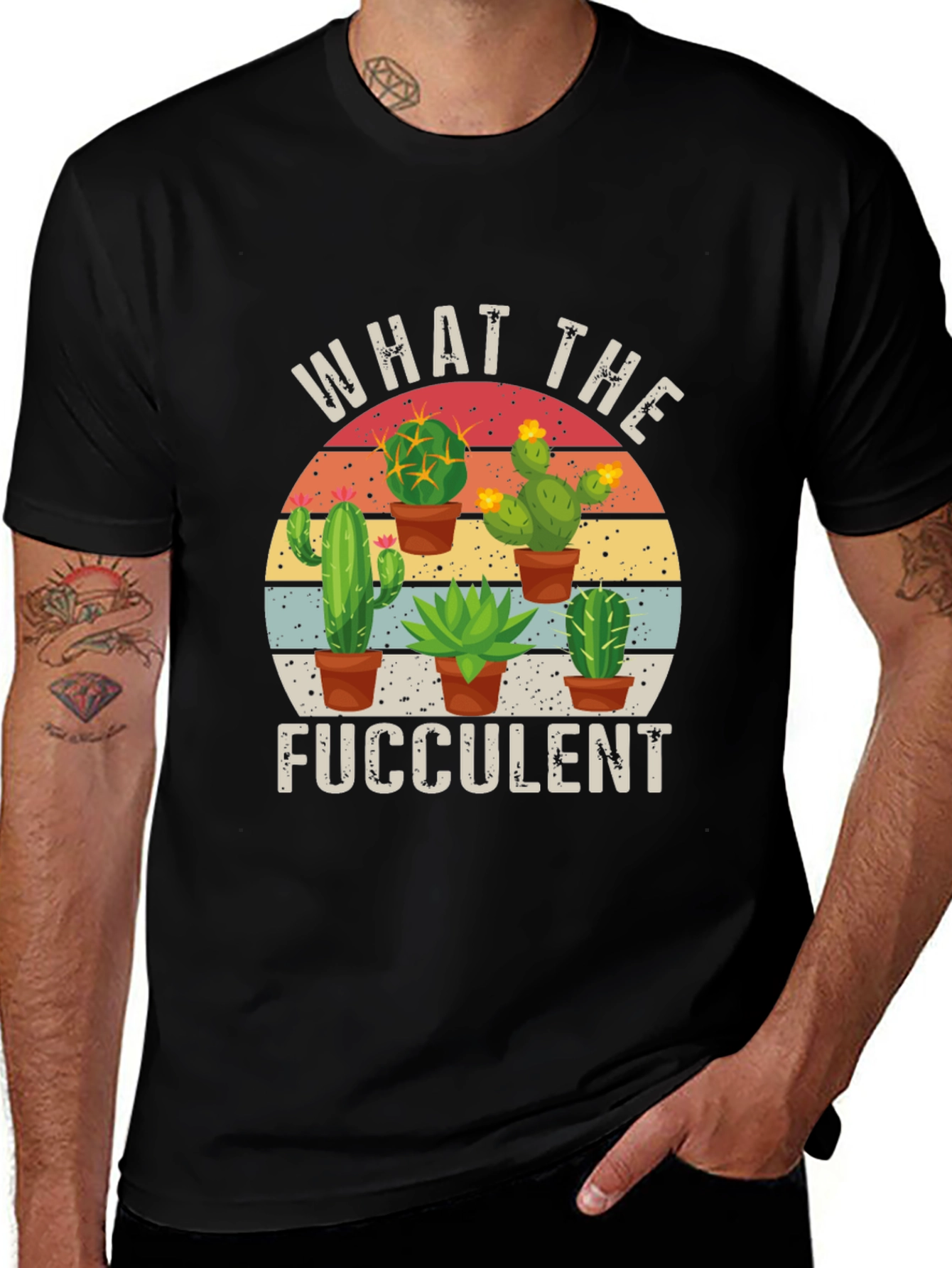 Variant 6 of What the Fucculent Cactus Graphic Tee
