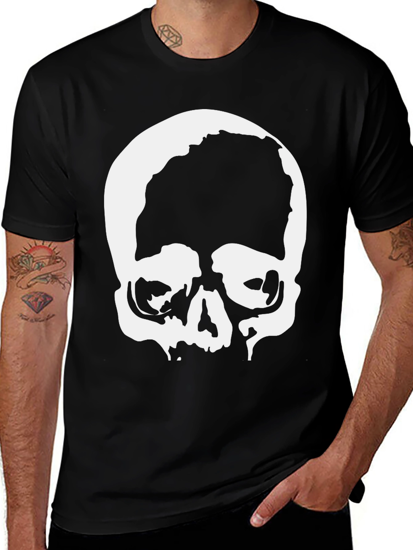 Variant 26 of Skull Graphic Black T-Shirt - Edgy & Stylish