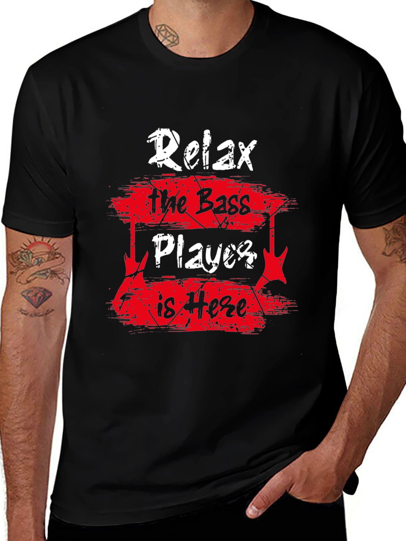 Variant 6 of Relax Bass Player Here Graphic T-Shirt
