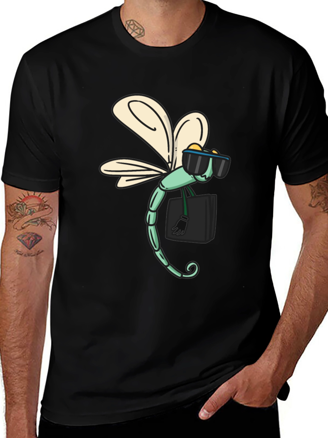 Variant 25 of Cool Dragonfly Black T-Shirt