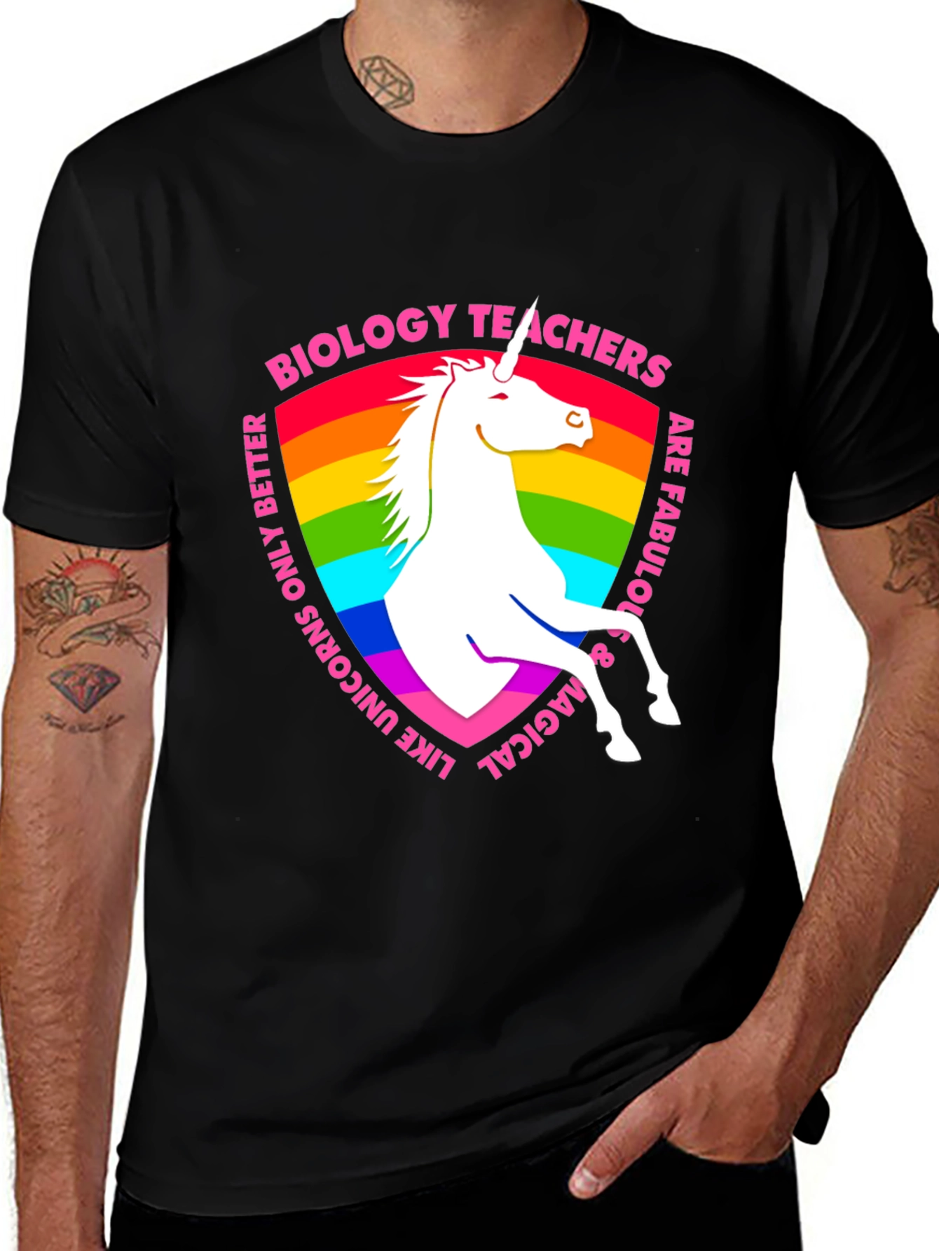 Variant 4 of Biology Teacher Unicorn T-Shirt - Magical & Fabulous!