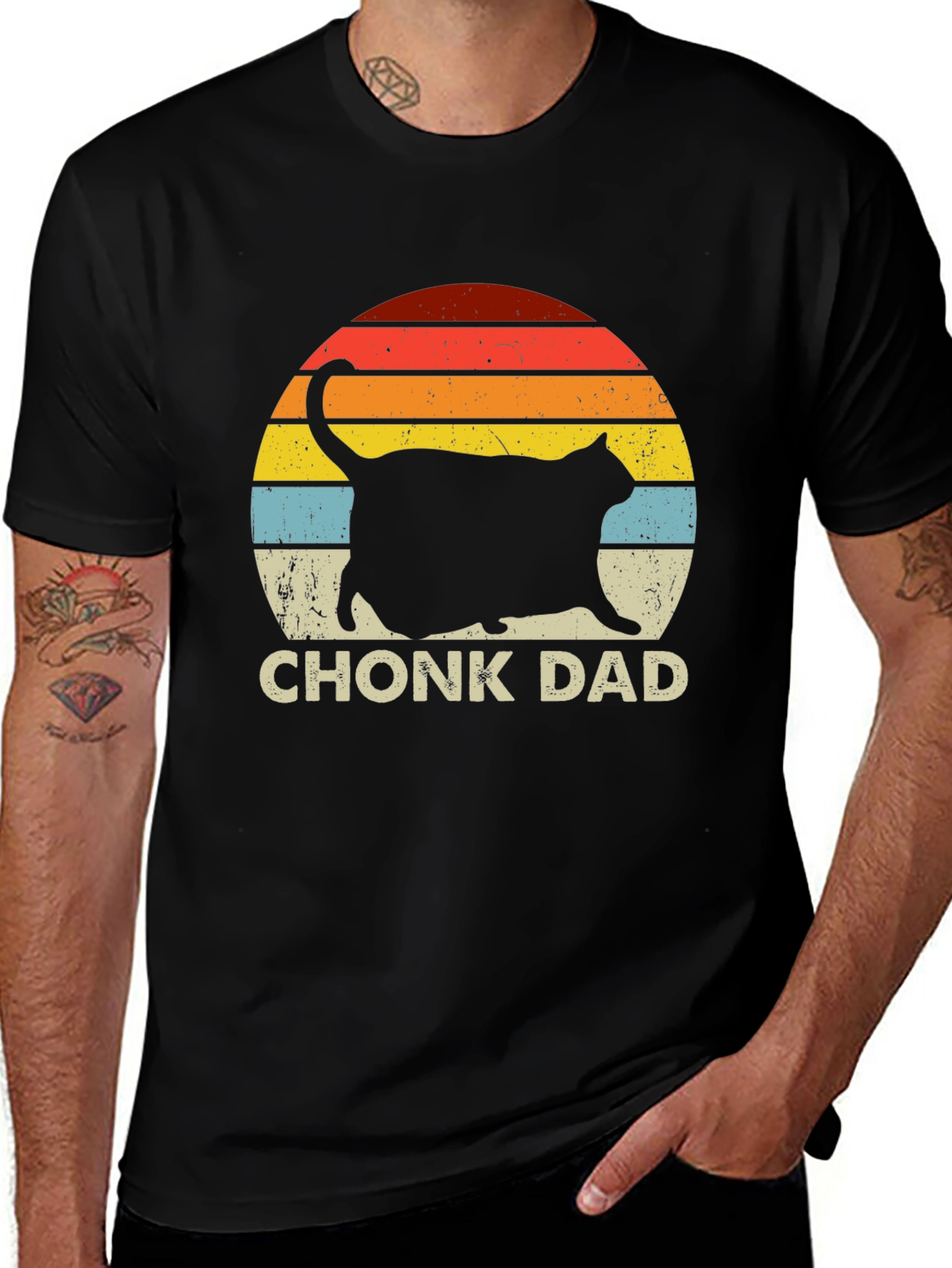 Variant 25 of Chonk Dad Retro Cat T-Shirt