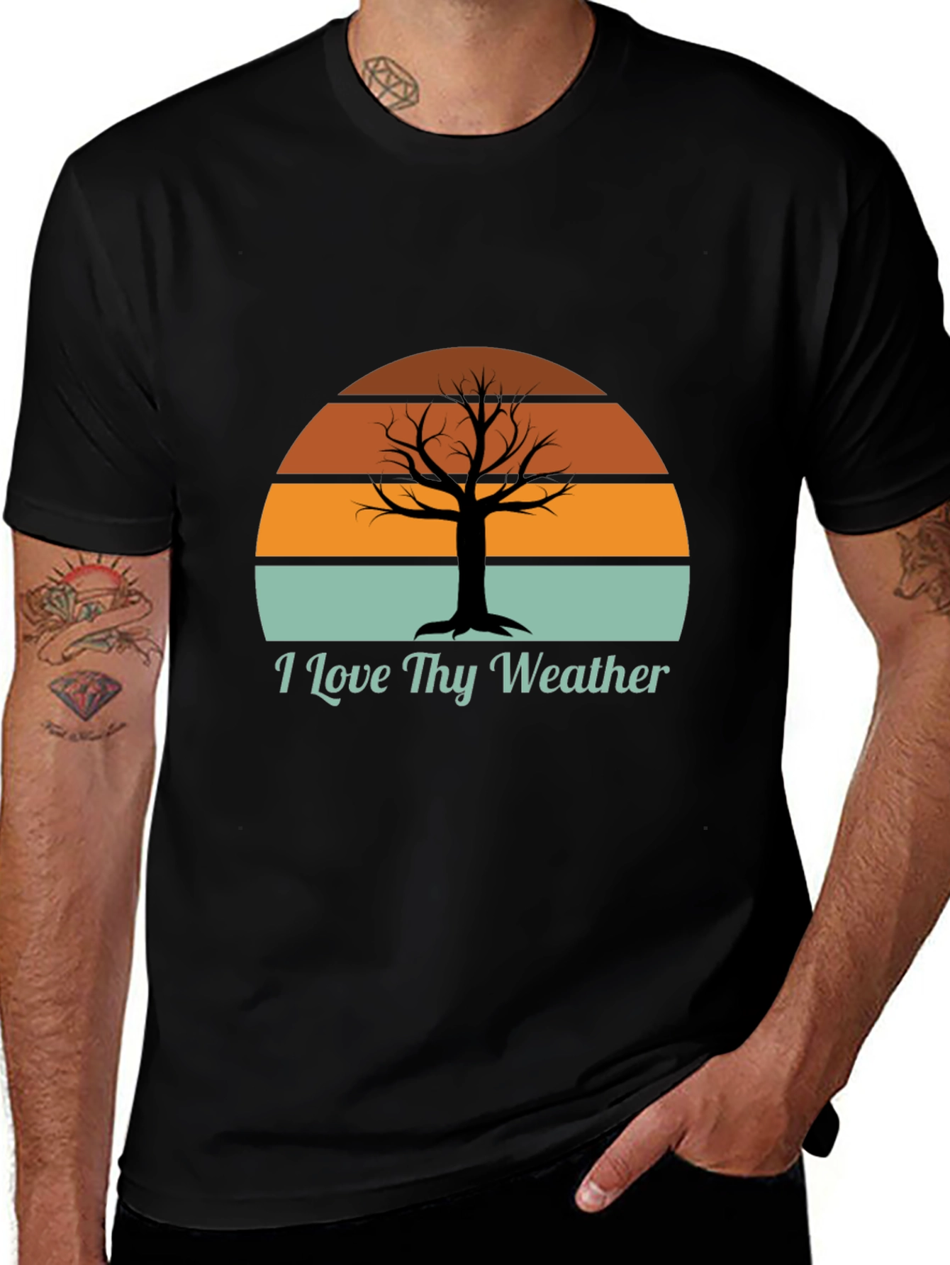 Variant 18 of I Love Thy Weather Black Graphic Tee