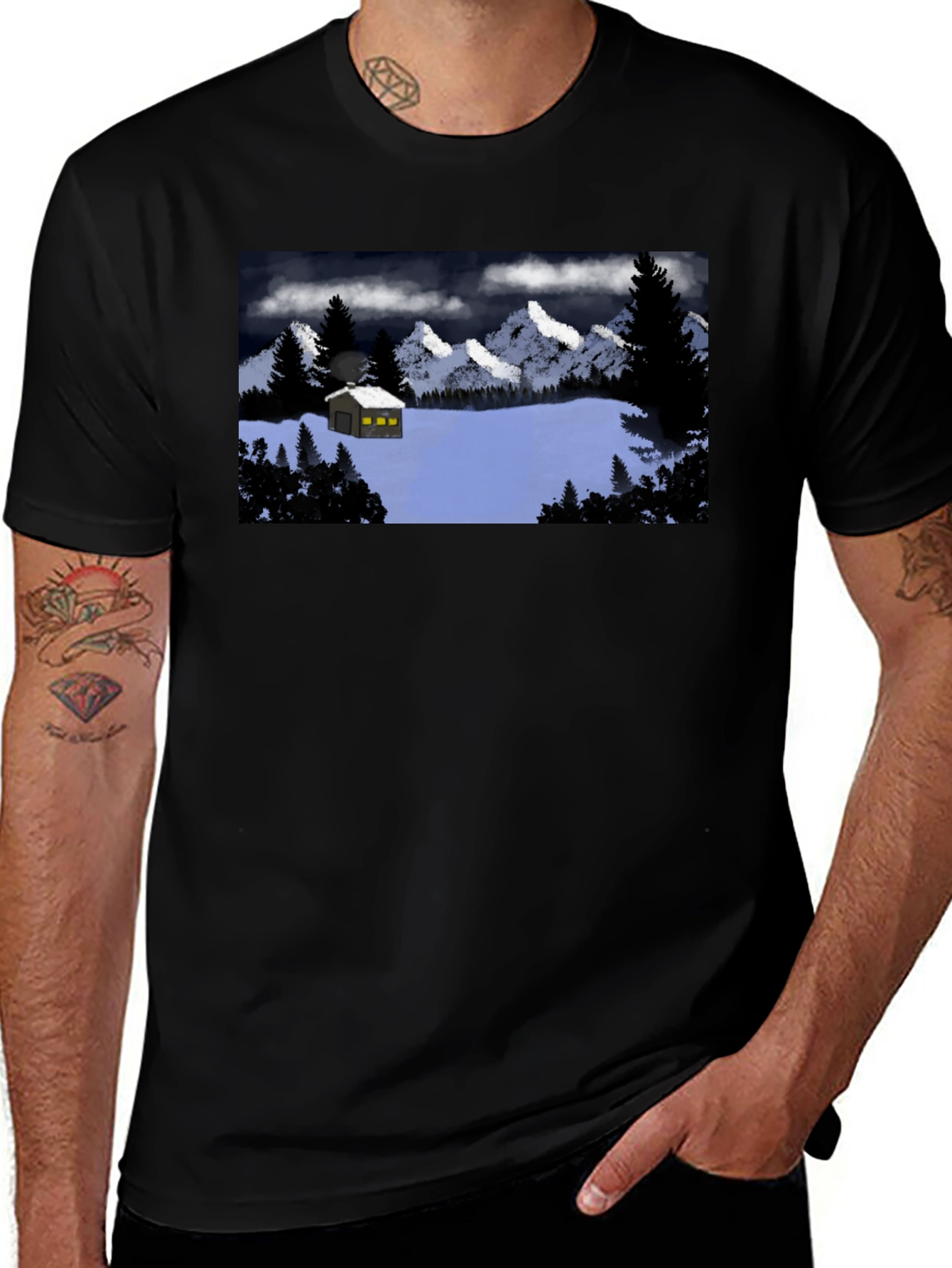 Variant 2 of Cabin in the Snow Graphic T-Shirt
