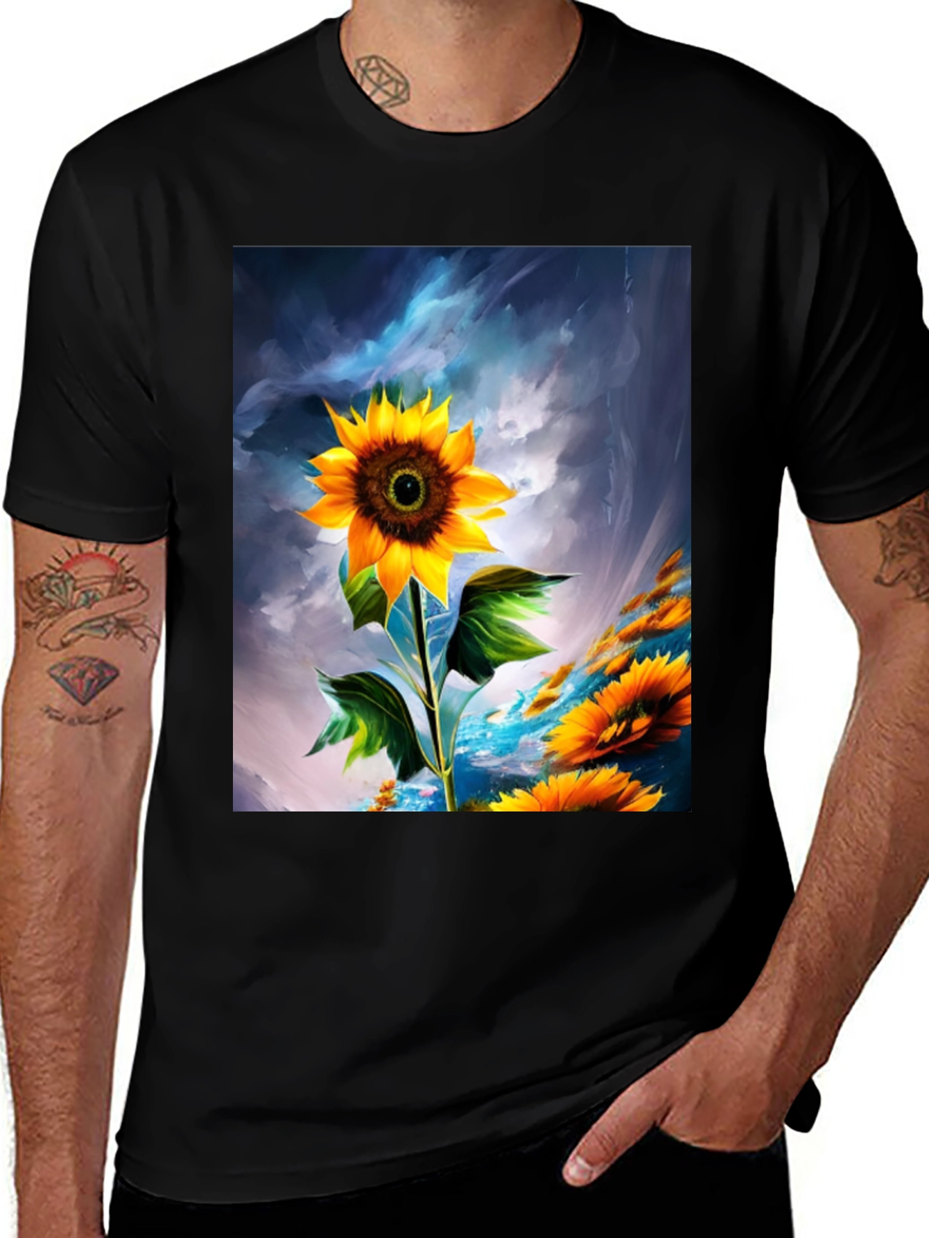 Variant 17 of Sunflower Graphic T-Shirt - Artistic Design