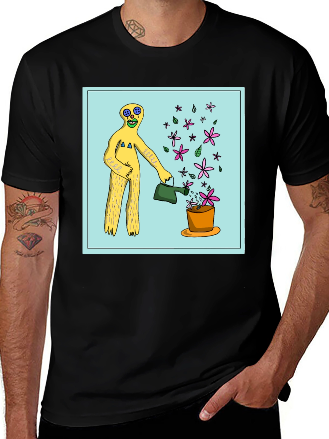Variant 7 of Surreal Gardener Graphic T-Shirt - Black