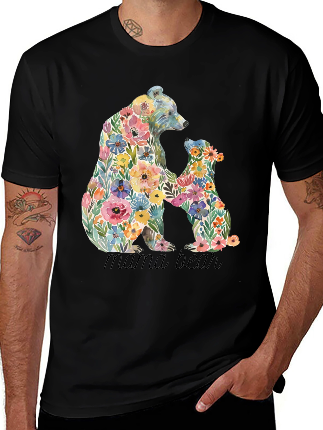 Variant 13 of Mama Bear Floral T-Shirt - Comfort & Style
