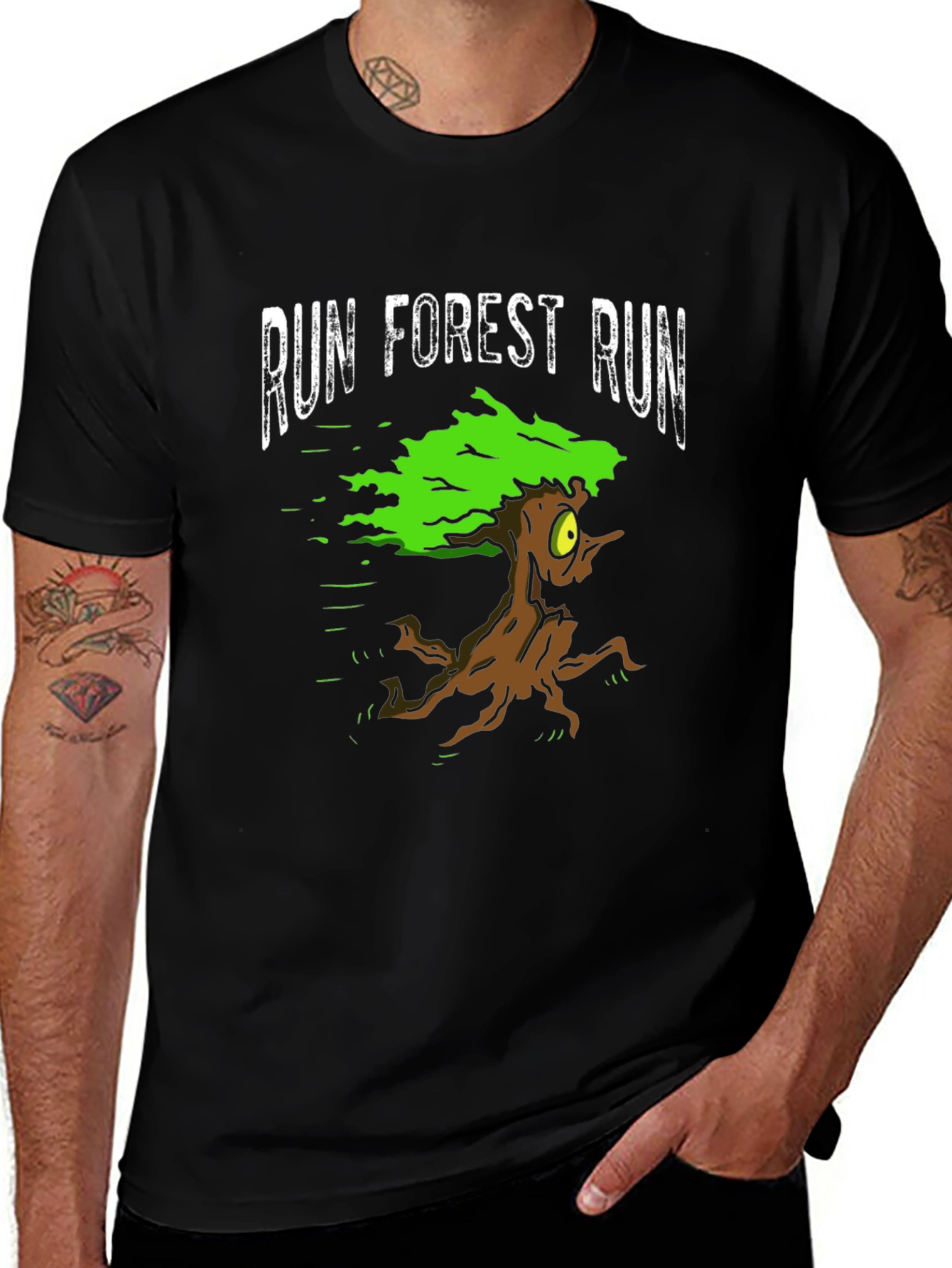 Variant 23 of Run Forest Run Black T-Shirt