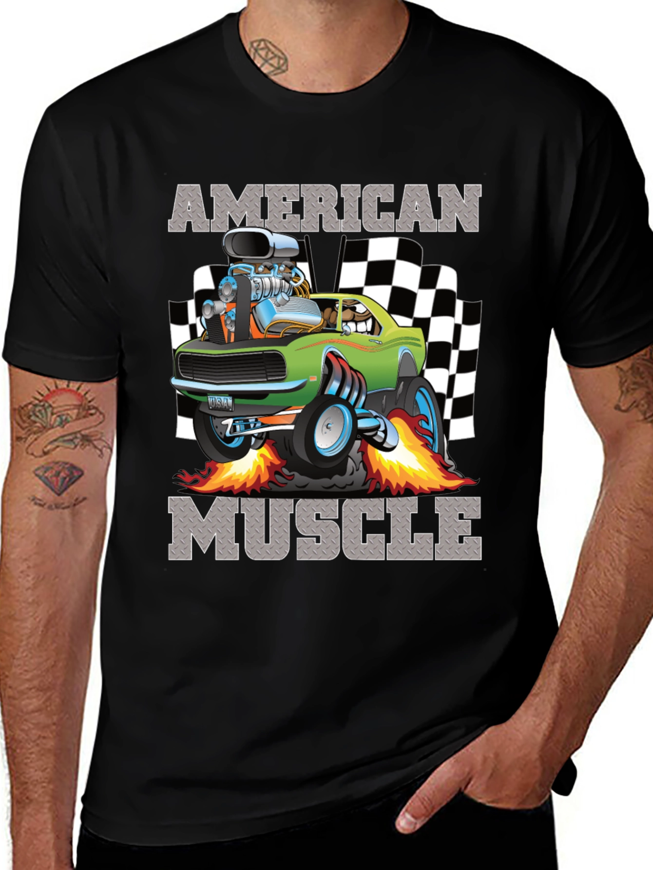 Variant 23 of American Muscle Car Cartoon Graphic T-Shirt