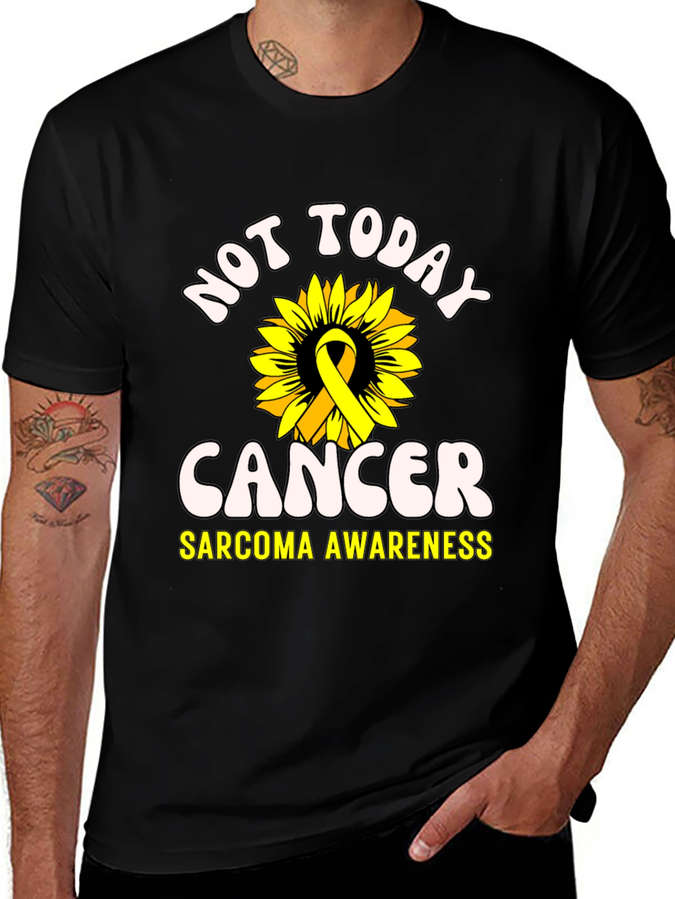 Sarcoma Awareness T-Shirt - Not Today Cancer Sunflower