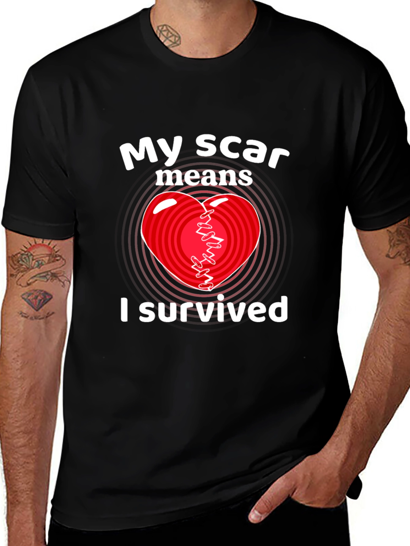Black My Scar Means I Survived Graphic Tee main image